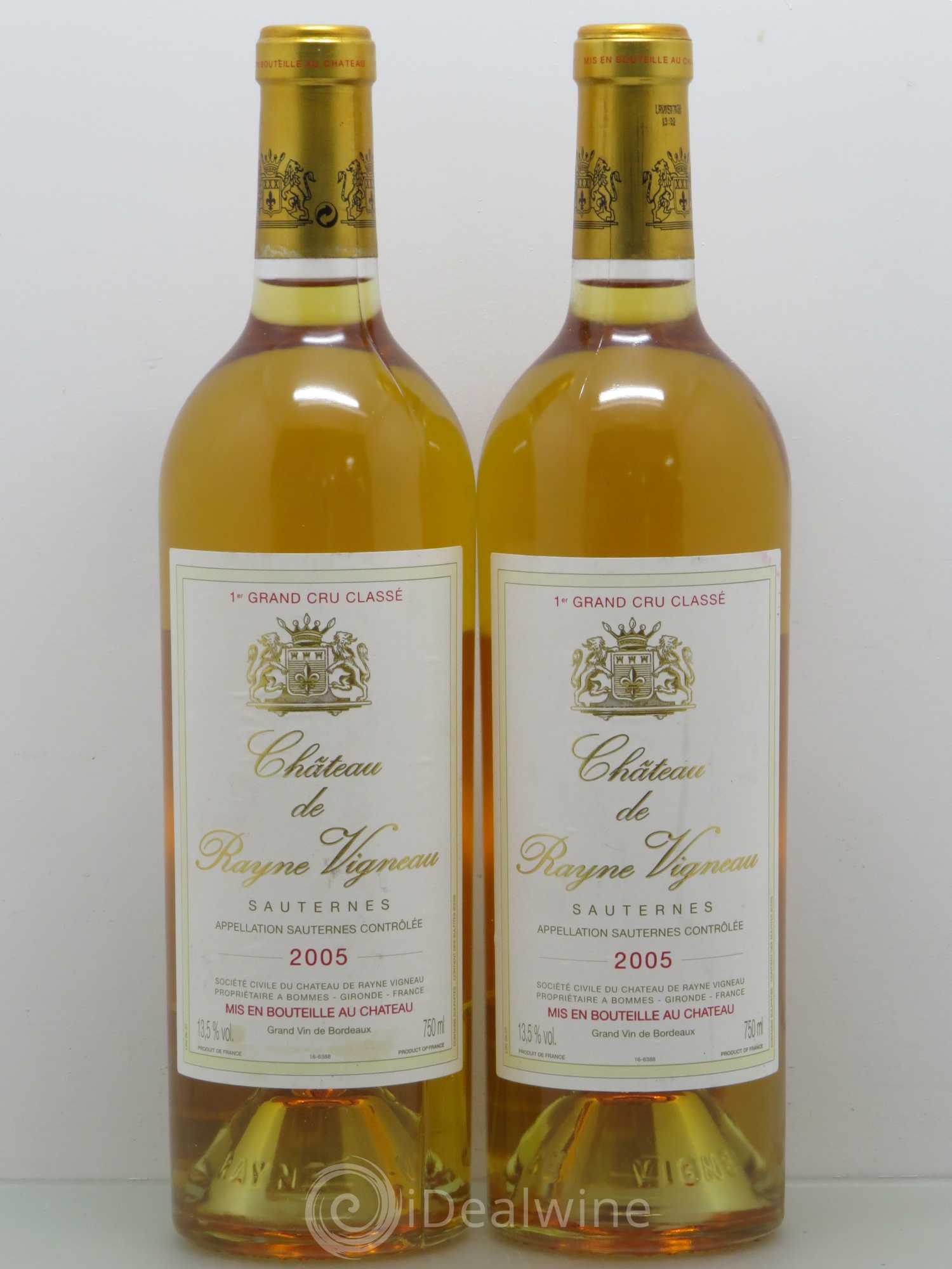 Château de Rayne Vigneau 1er Grand Cru Classé 2005 - Lotto di 2 bottiglie - 0