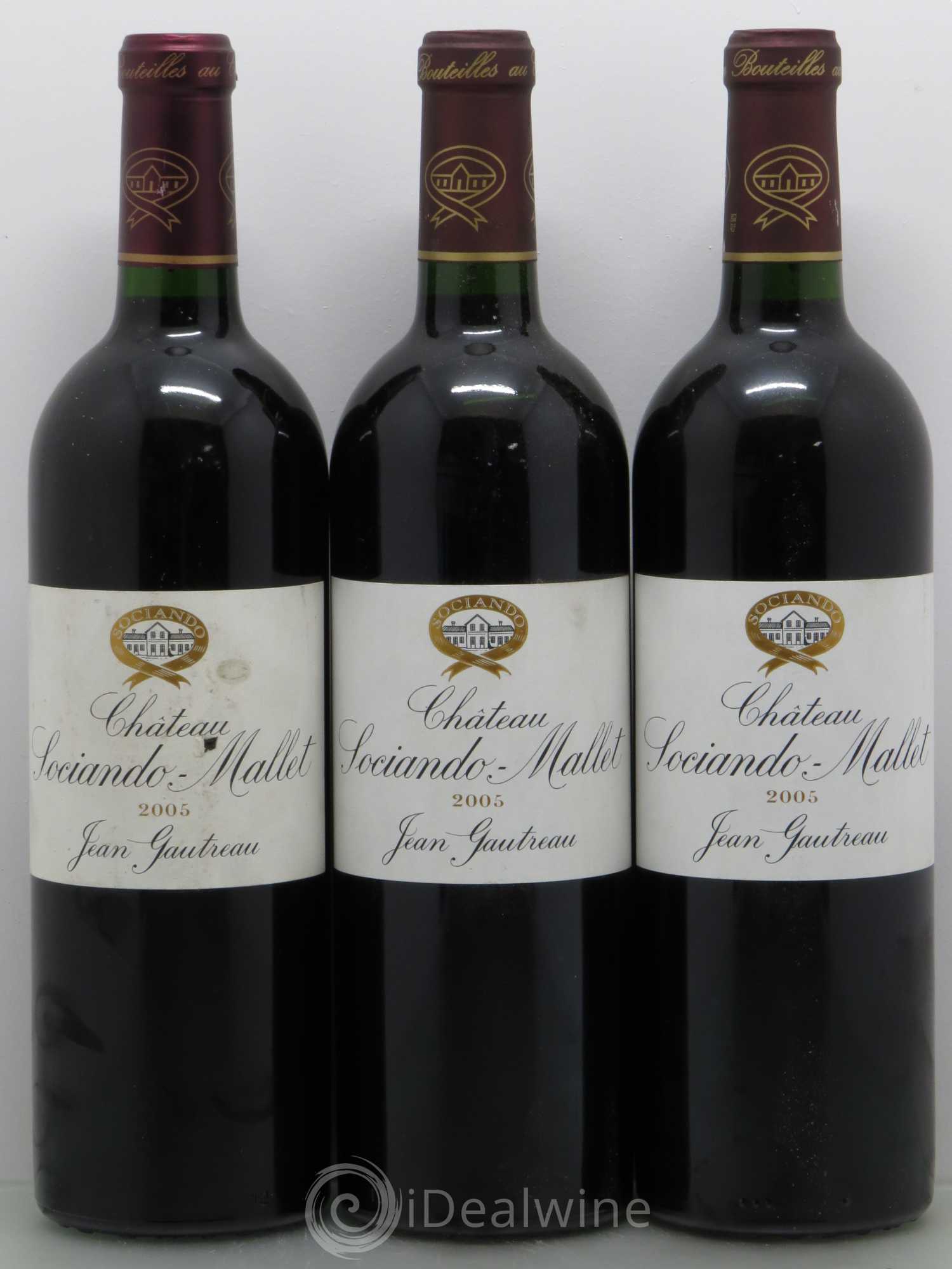 Château Sociando Mallet 2005 - Lot de 3 bouteilles - 0
