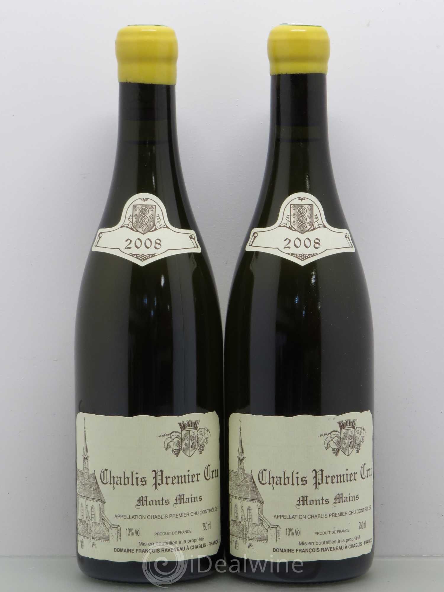 Chablis 1er Cru Monts Mains Raveneau (Domaine) 2008 - Lot de 2 bouteilles - 0