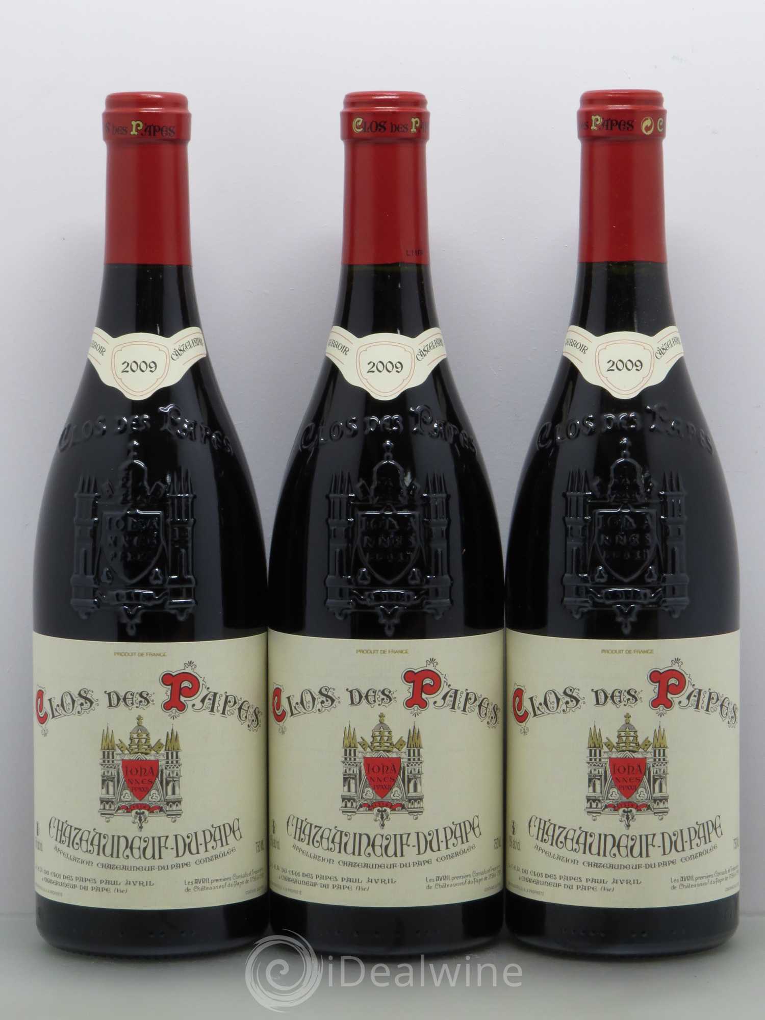 Châteauneuf-du-Pape Clos des Papes - Paul Avril 2009 - Lot de 3 bouteilles - 0