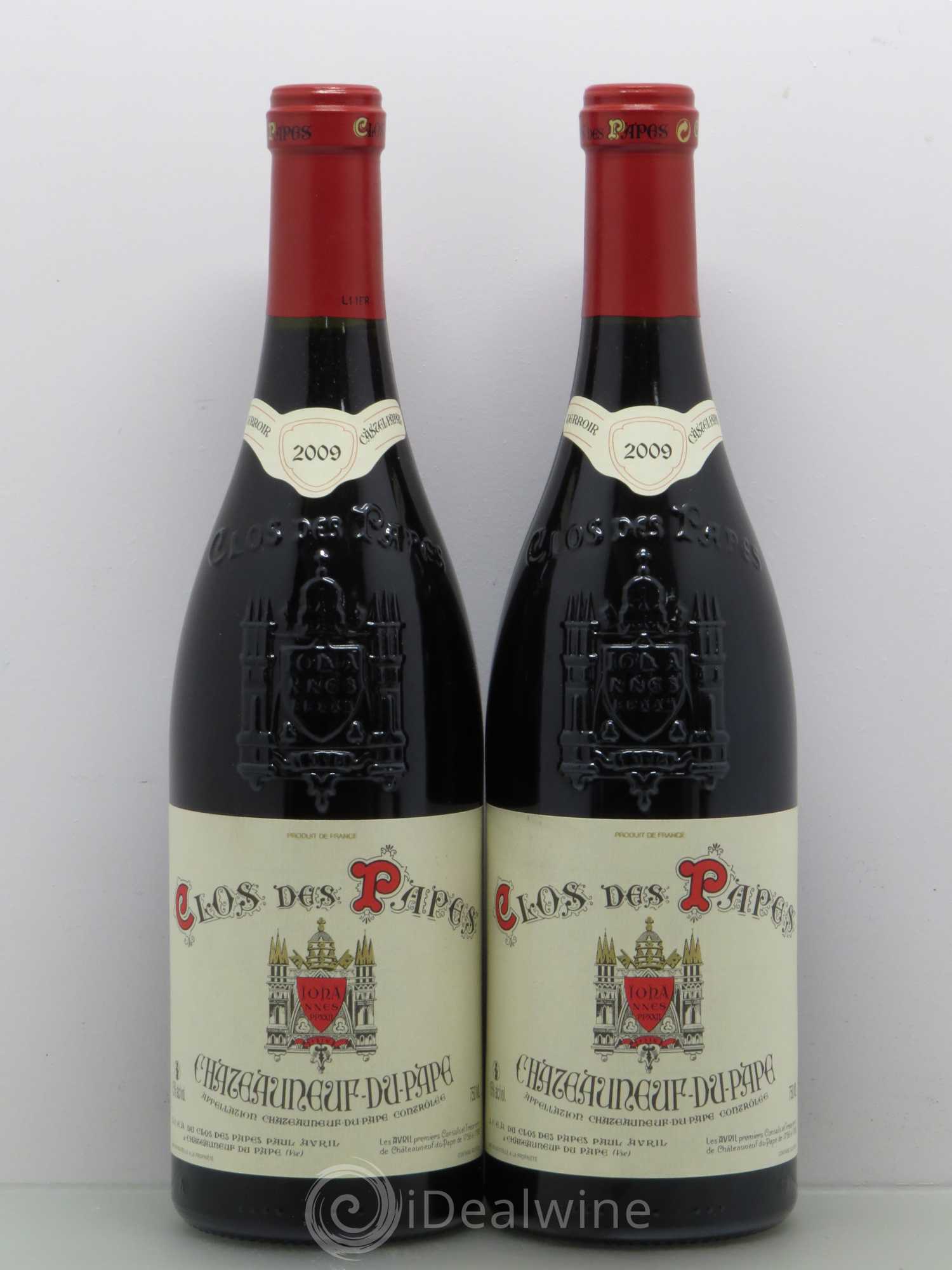 Châteauneuf-du-Pape Clos des Papes - Paul Avril 2009 - Lot de 2 bouteilles - 0