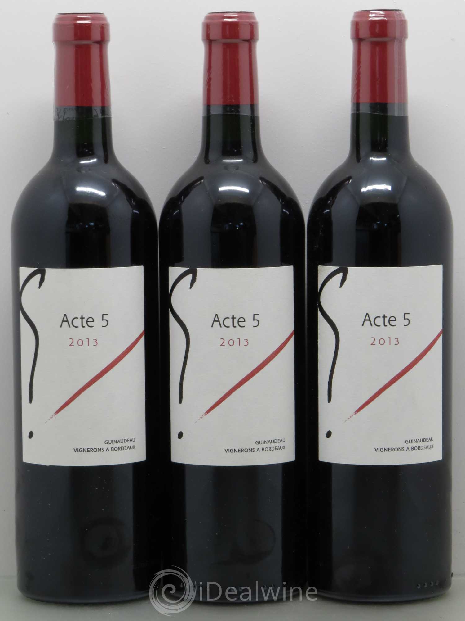 Bordeaux Acte 5 G 2013 - Lot de 3 bouteilles - 0