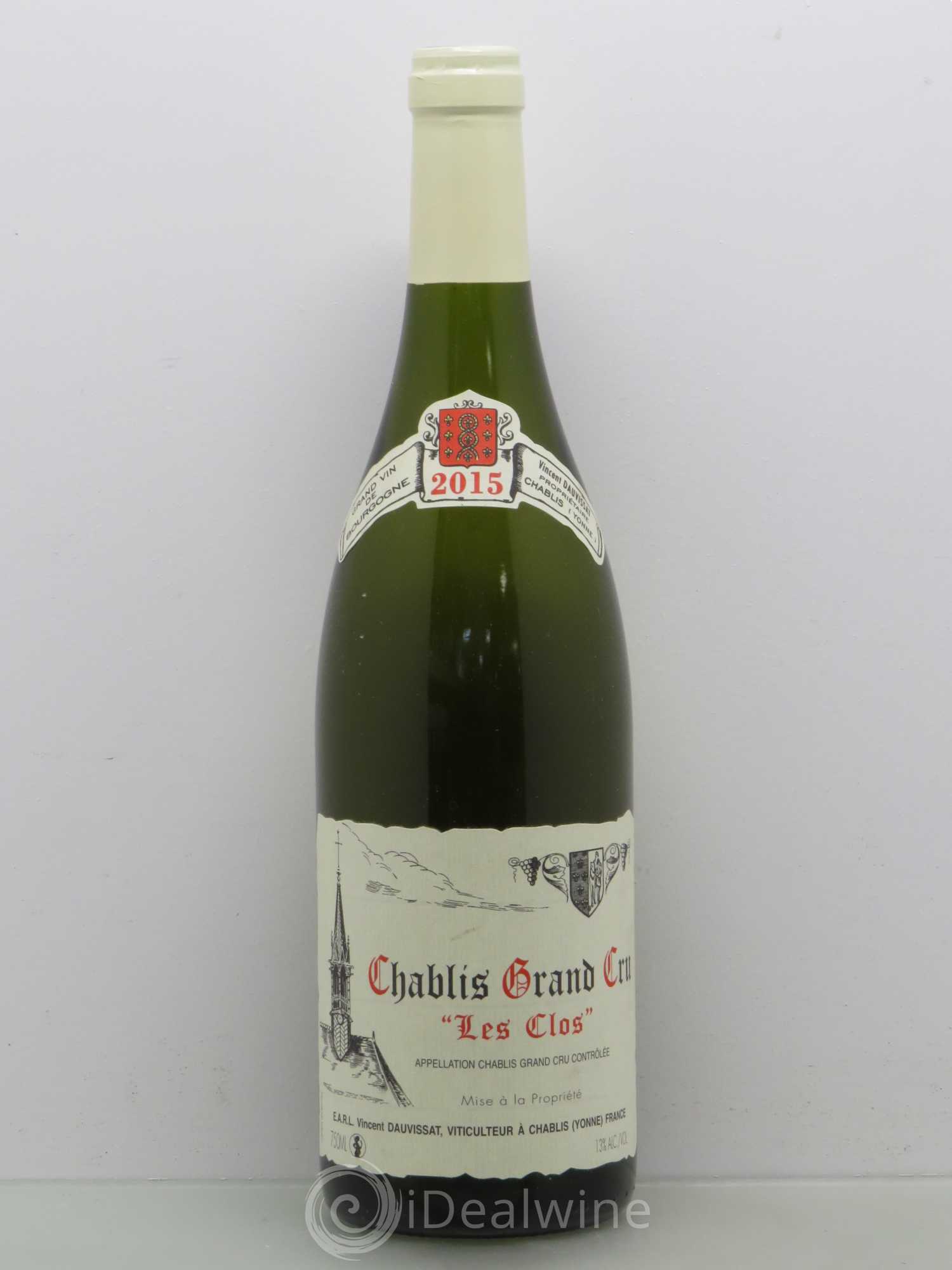 Chablis Grand Cru Les Clos Vincent Dauvissat (Domaine) 2015 - Lot de 1 bouteille - 0