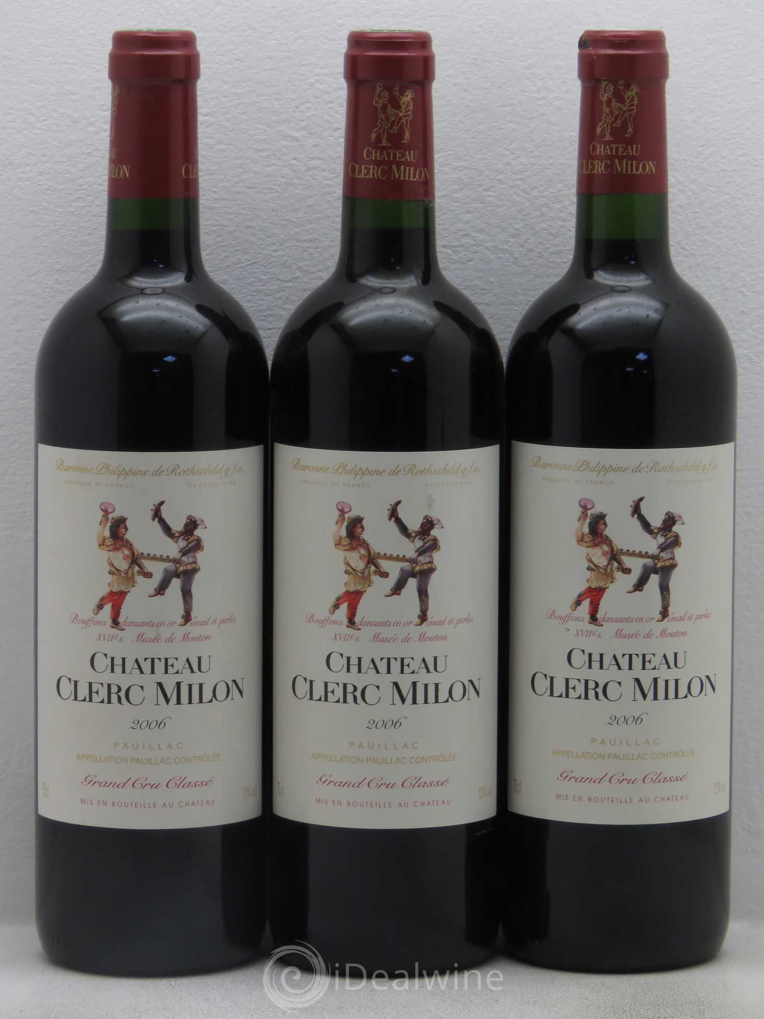 Château Clerc Milon 5ème Grand Cru Classé 2006 - Lot de 3 bouteilles - 0