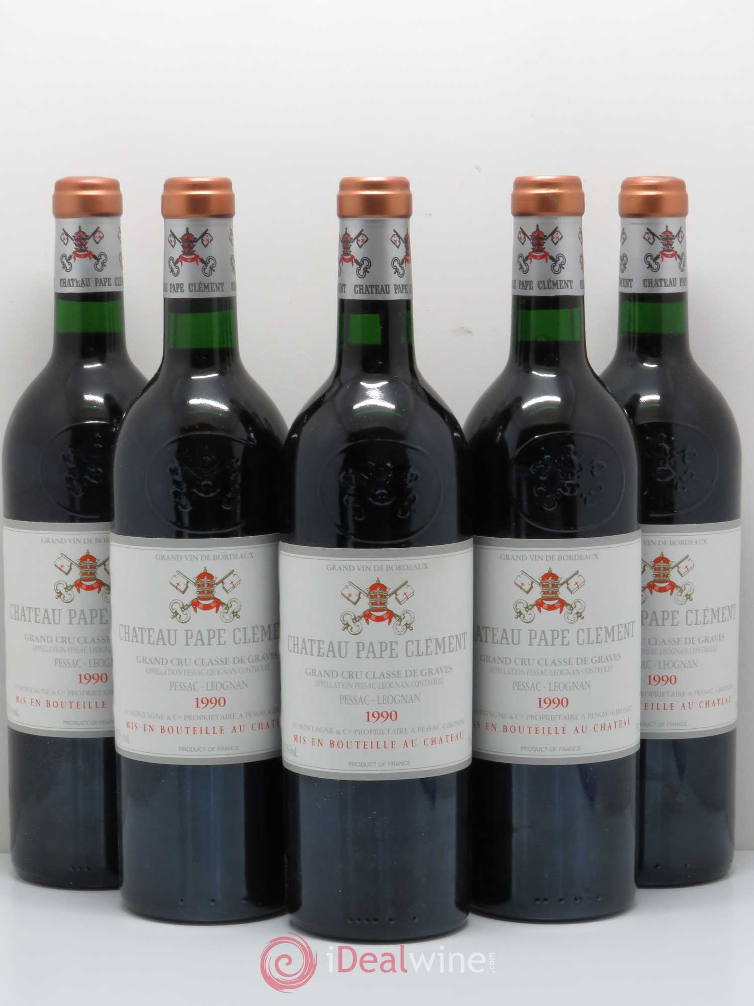 Château Pape Clément Cru Classé de Graves 1990 - Lot de 5 bouteilles - 0