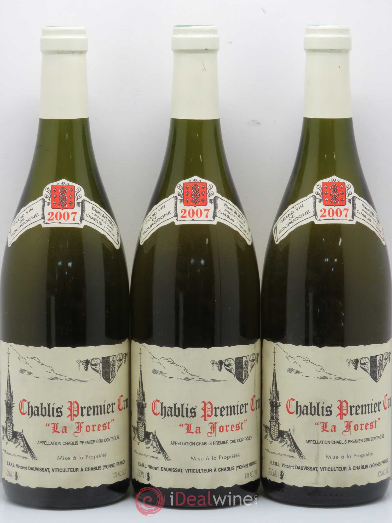 Chablis 1er Cru La Forest Vincent Dauvissat (Domaine) 2007 - Lot de 3 bouteilles - 0
