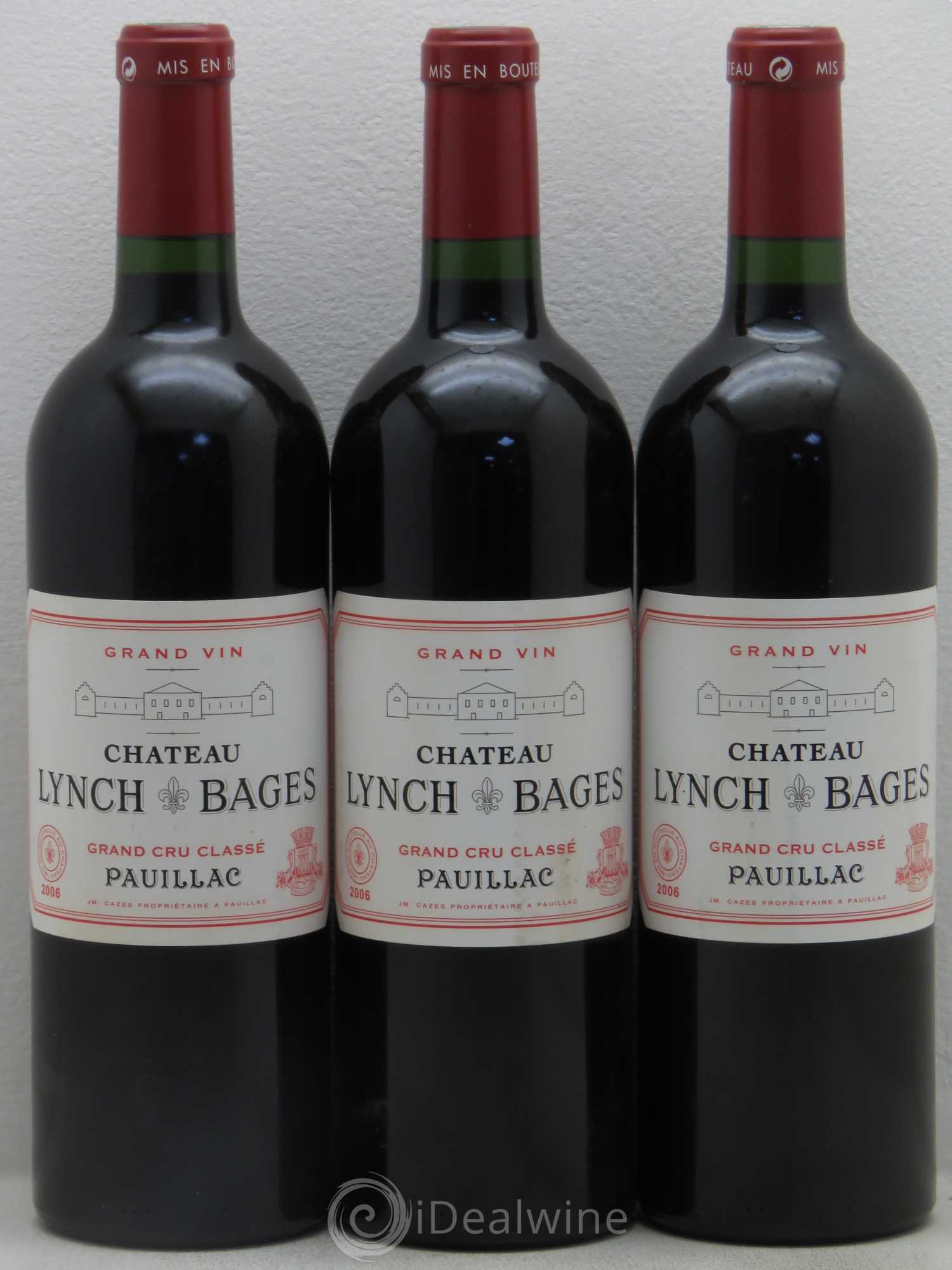 Château Lynch Bages 5ème Grand Cru Classé 2006 - Lot de 3 bouteilles - 0