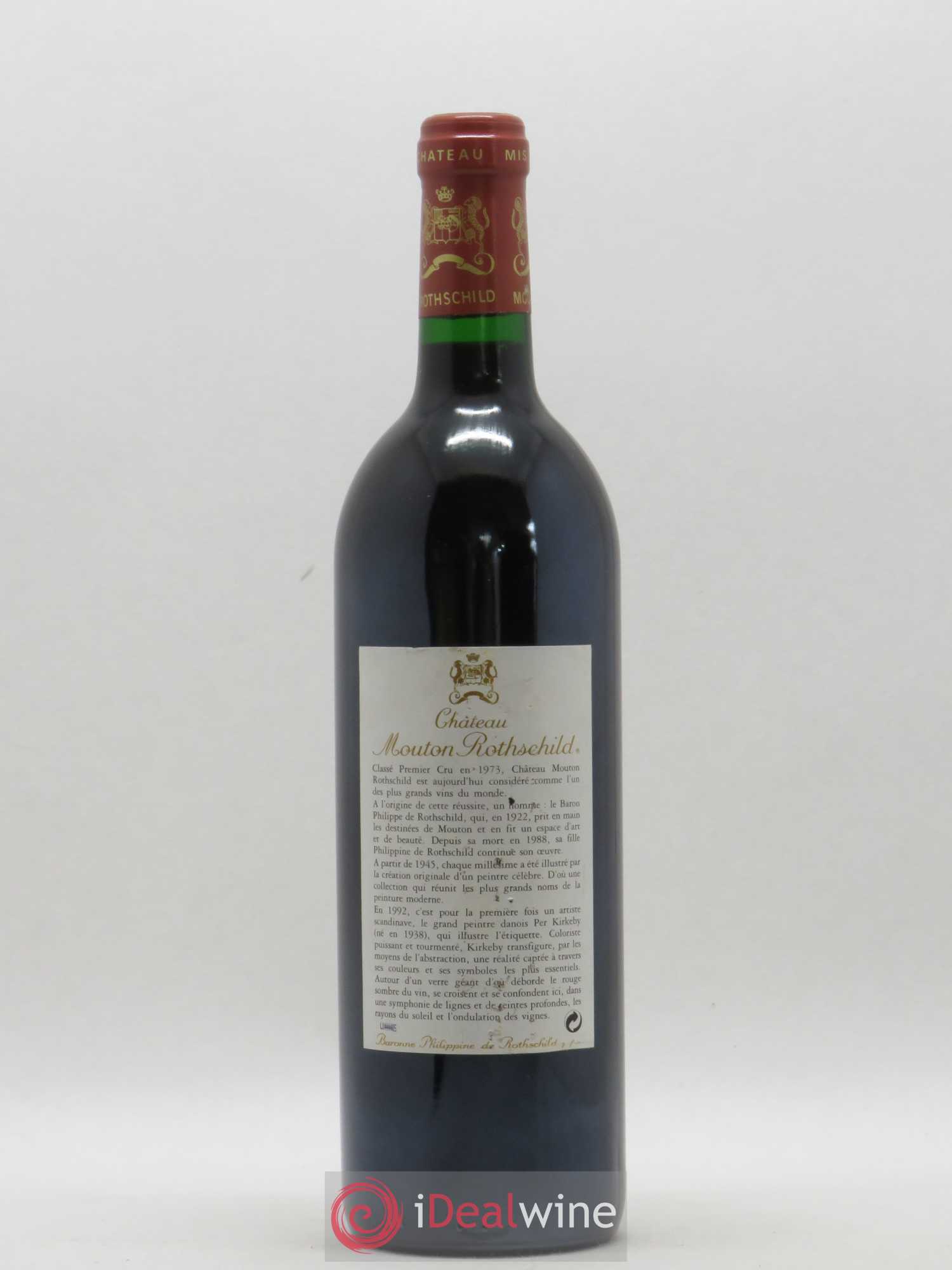 Château Mouton Rothschild 1er Grand Cru Classé 1992 - Lot de 1 bouteille - 1