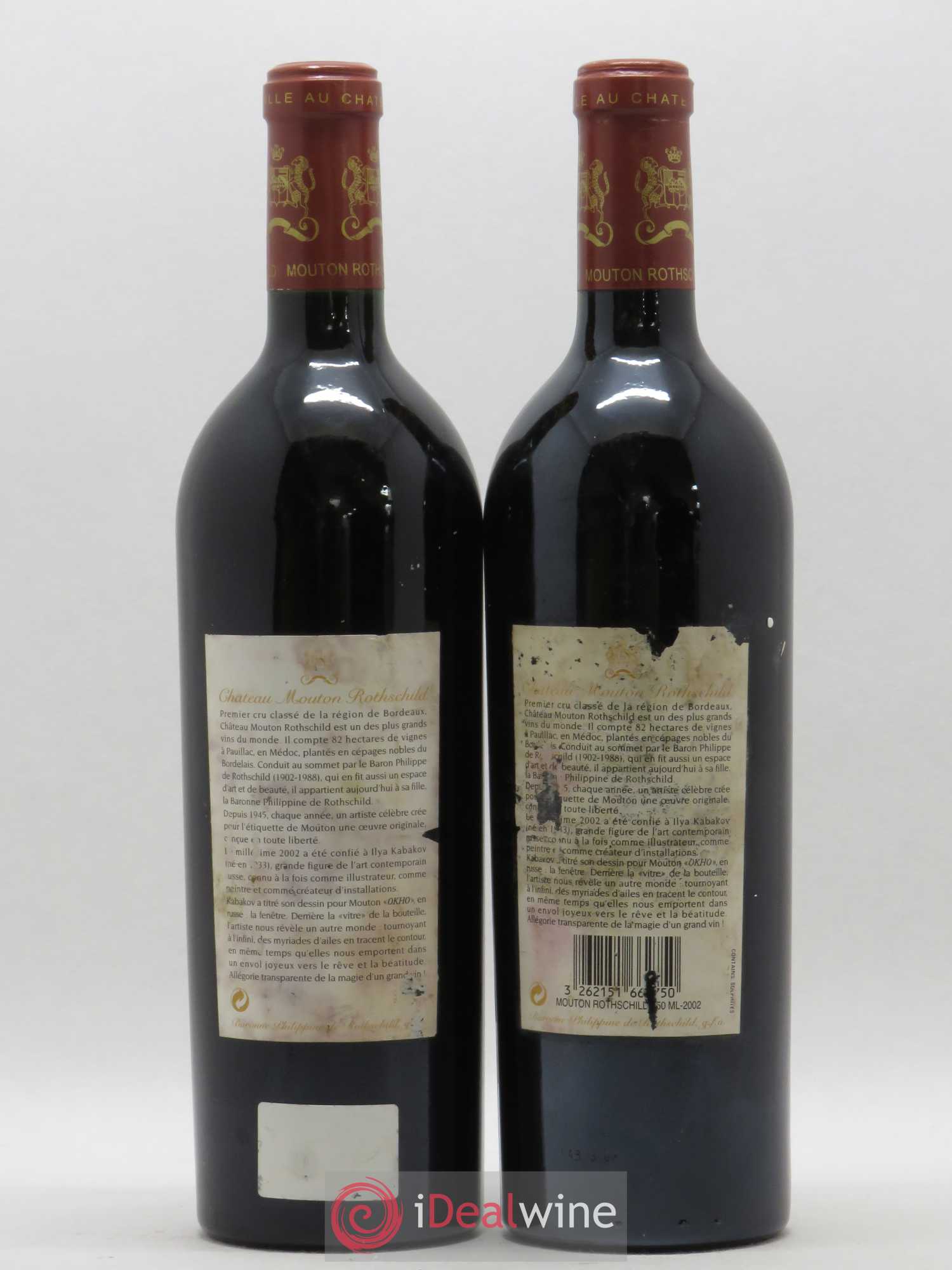 Château Mouton Rothschild 1er Grand Cru Classé 2002 - Lot de 2 bouteilles - 1