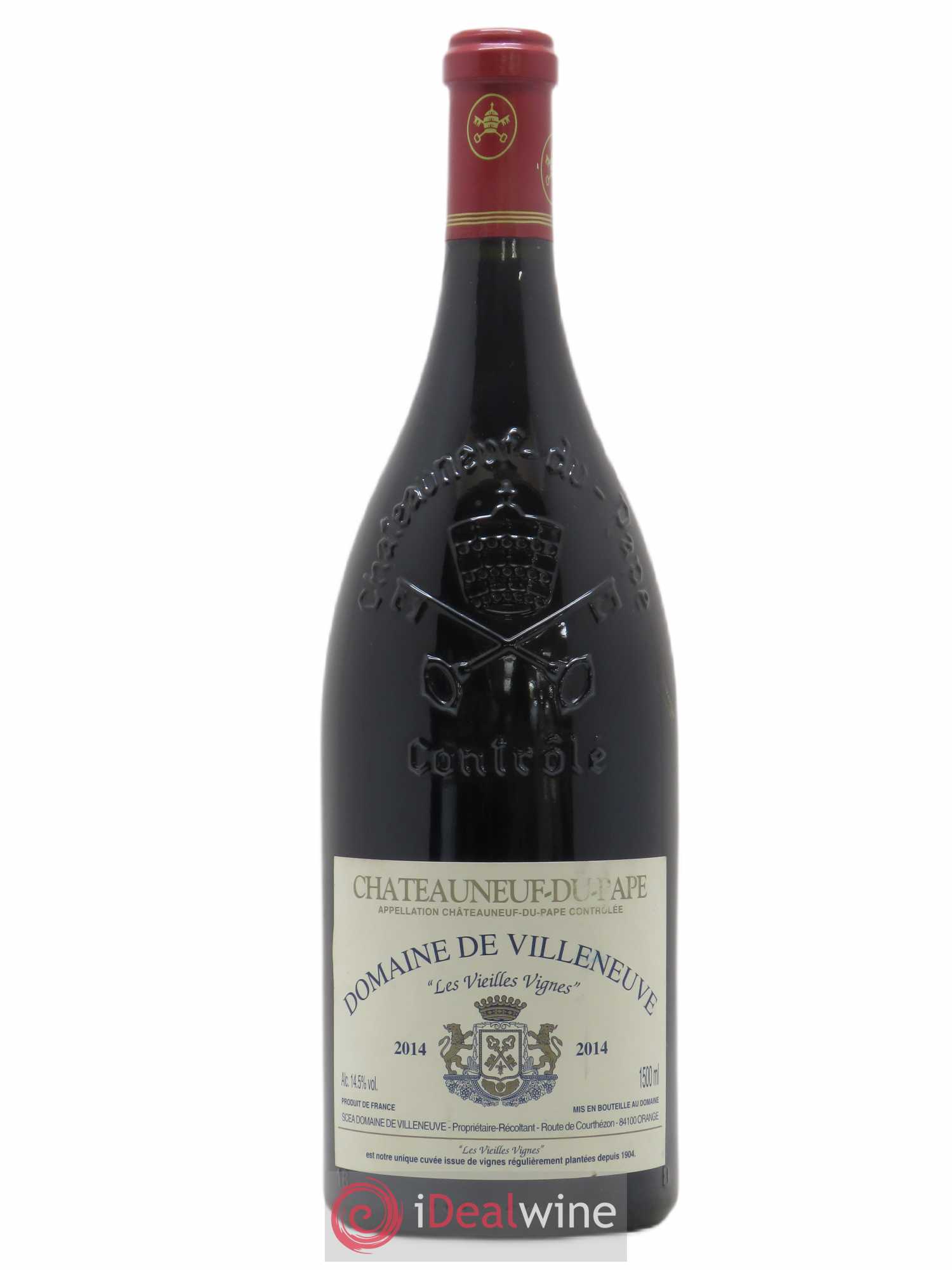 Châteauneuf-du-Pape Vieilles Vignes domaine de Villeneuve 2014 - Posten von 1 Magnum - 0