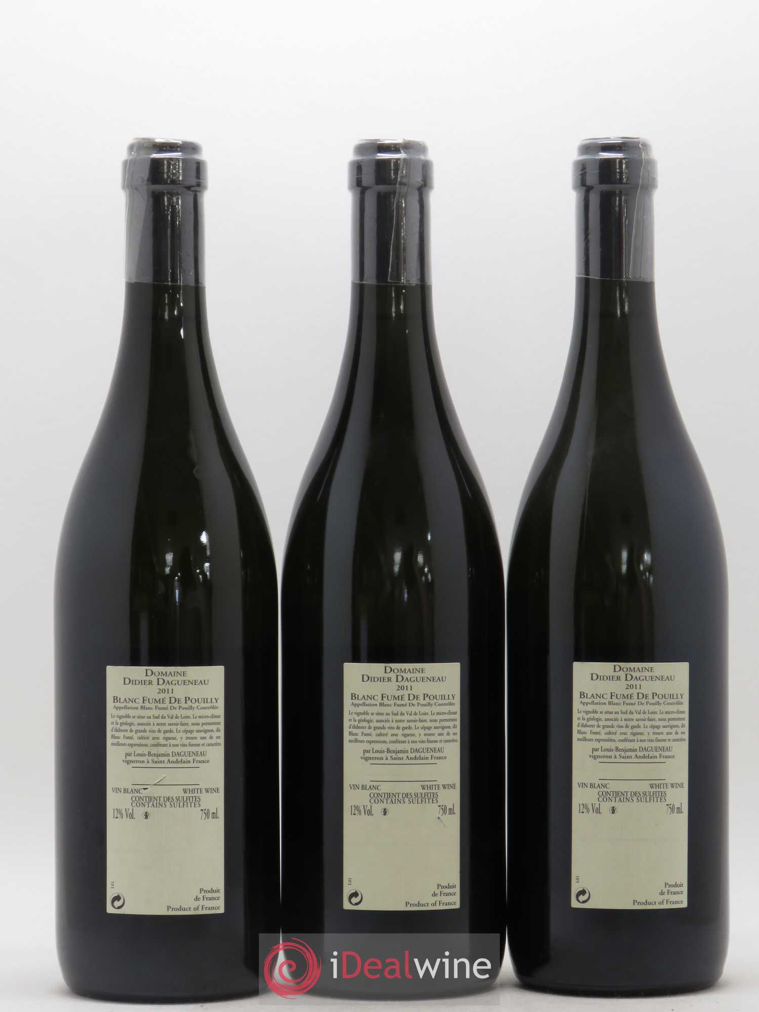 Pouilly-Fumé Blanc Fumé de Pouilly Dagueneau (Domaine Didier - Louis-Benjamin) 2011 - Lot de 3 bouteilles - 1