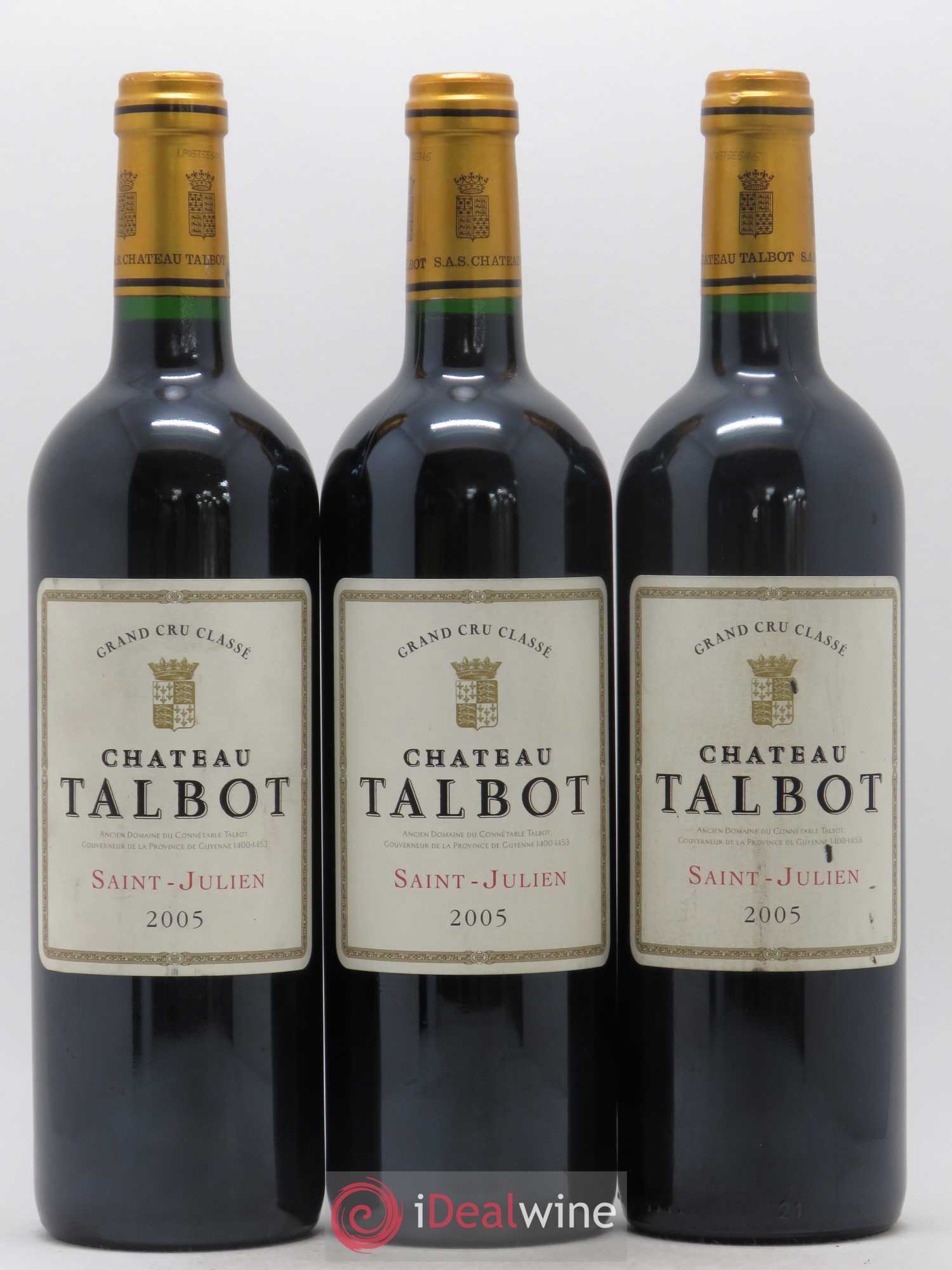 Château Talbot 4ème Grand Cru Classé 2005 - Lot de 3 bouteilles - 0