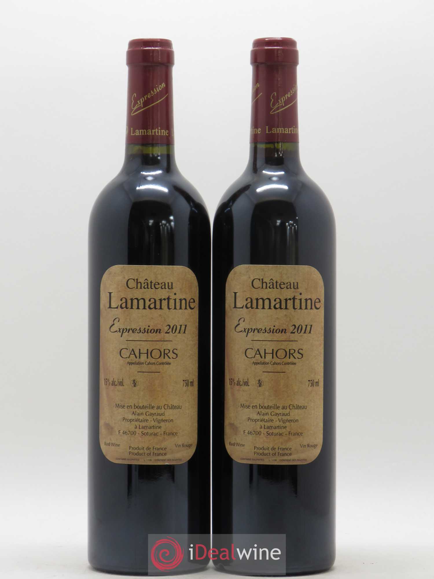 Cahors Château Lamartine Cuvée Expression 2011 - Posten von 2 Flaschen - 0