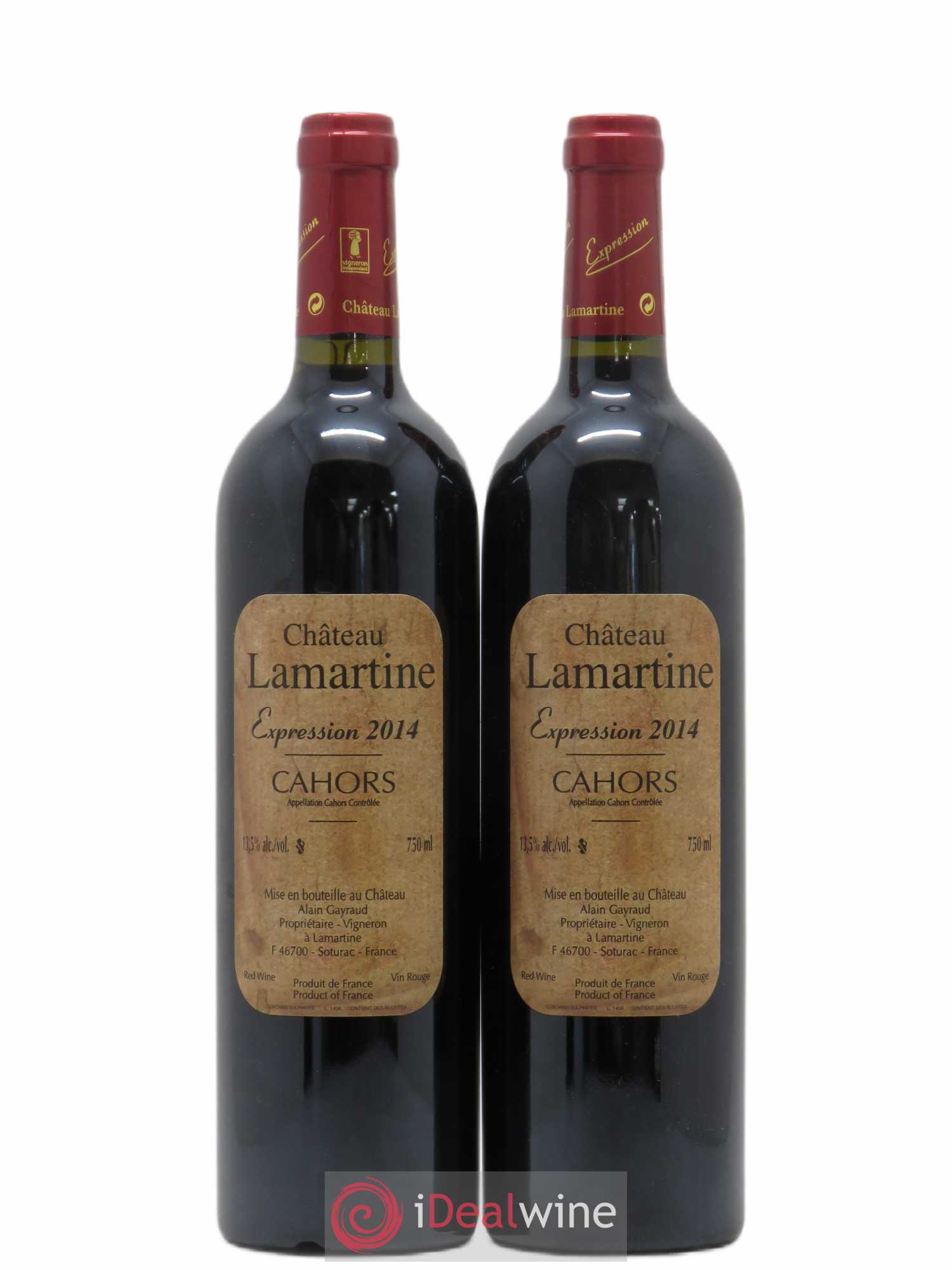 Cahors Château Lamartine Cuvée Expression 2014 - Posten von 2 Flaschen - 0