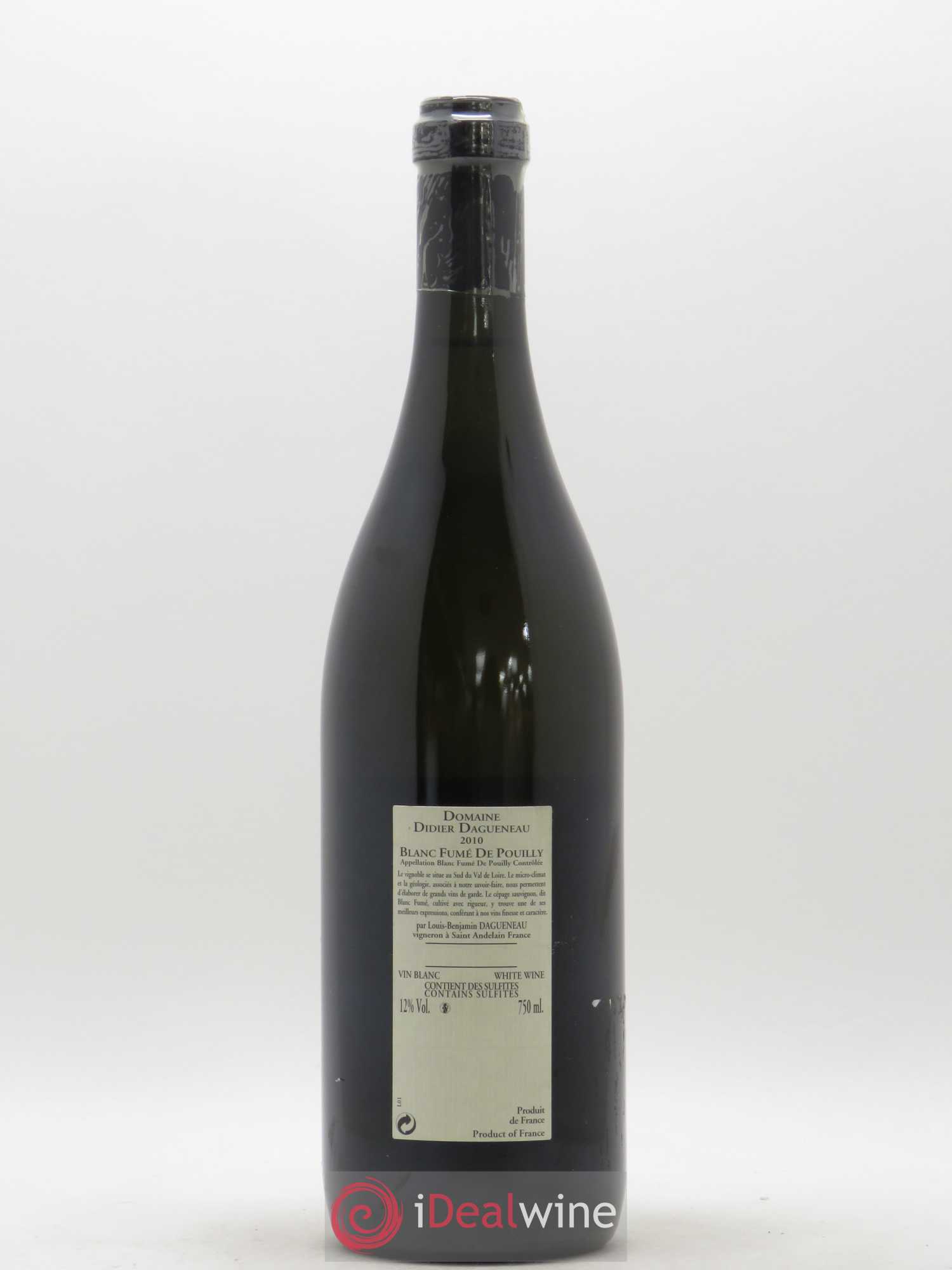 Pouilly-Fumé Blanc Fumé de Pouilly Dagueneau (Domaine Didier - Louis-Benjamin) 2010 - Lot de 1 bouteille - 1