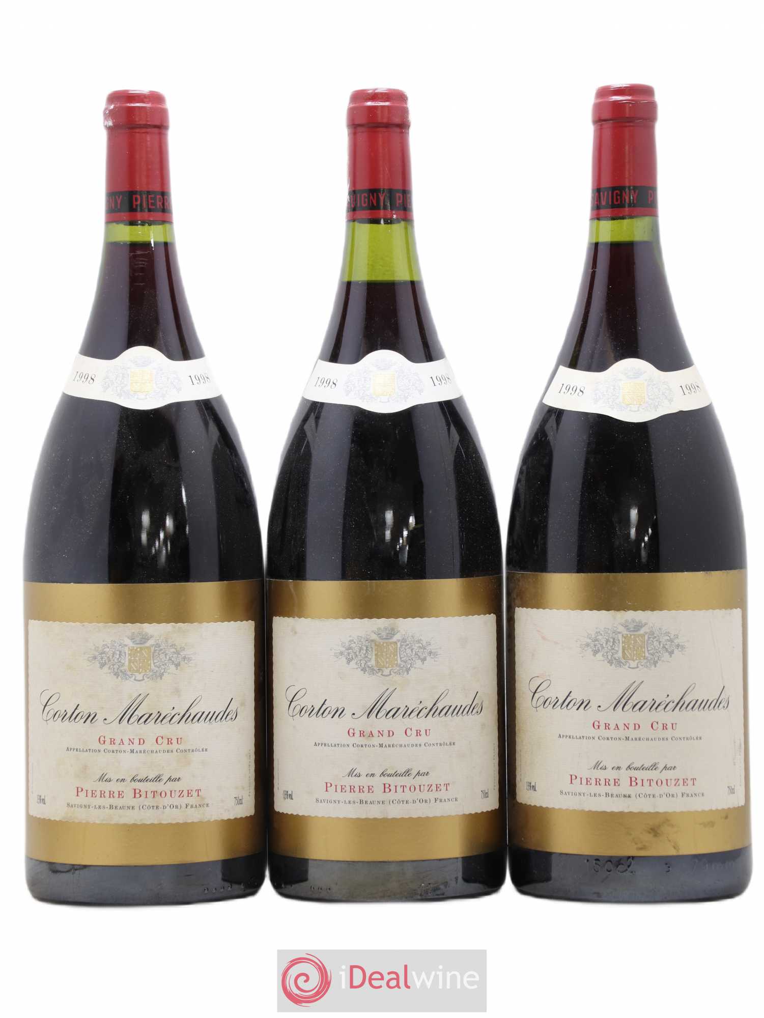 Corton Grand Cru Les Marechaudes Pierre Bitouzet 1998 - Posten von 3 Magnum - 0
