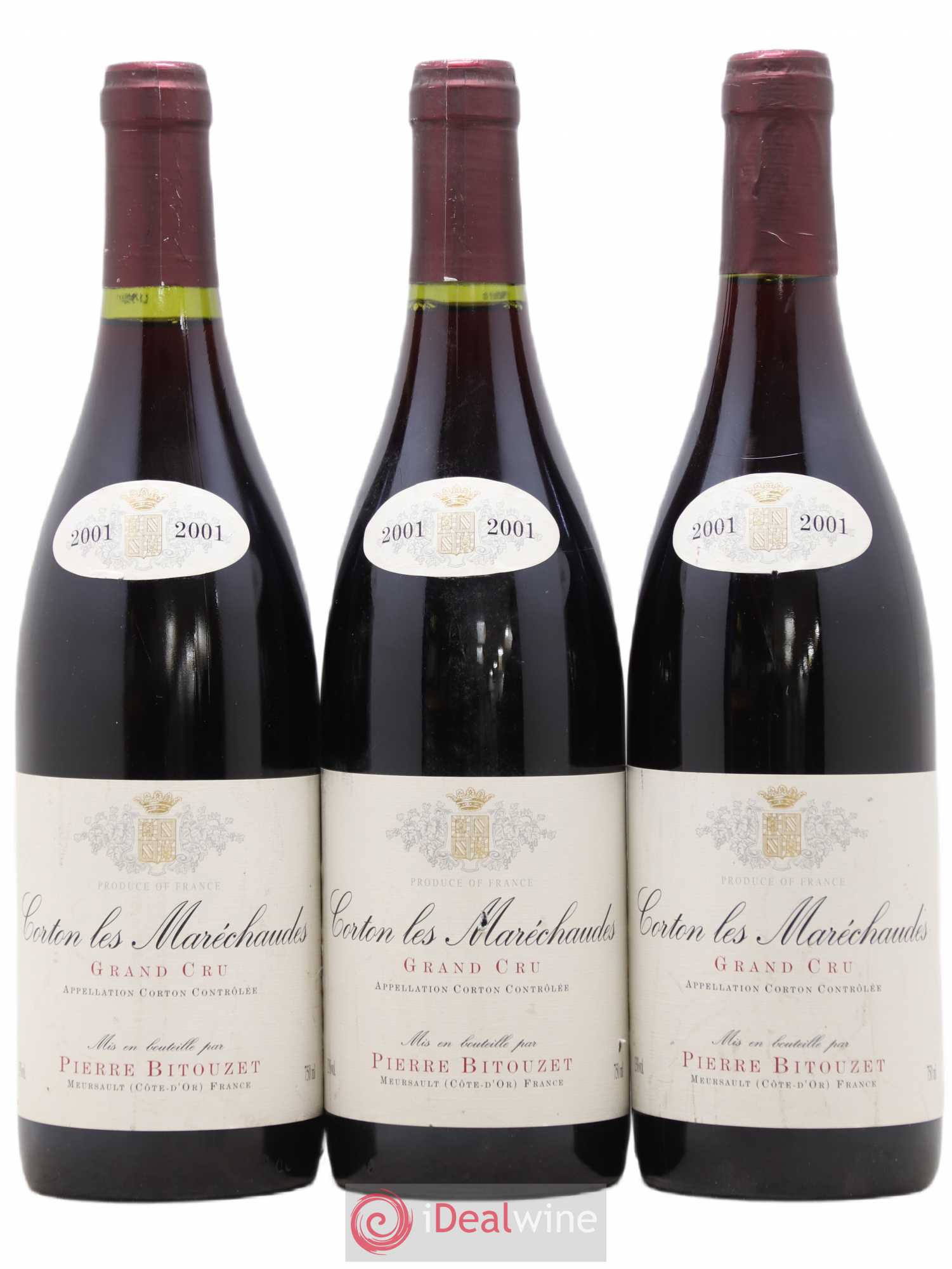 Corton Grand Cru Les Marechaudes Pierre Bitouzet 2001 - Posten von 3 Flaschen - 0