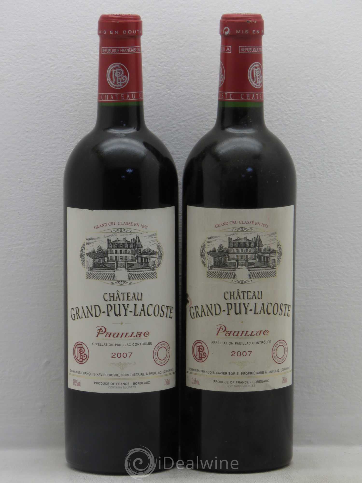Château Grand Puy Lacoste 5ème Grand Cru Classé 2007 - Lot de 2 bouteilles - 0