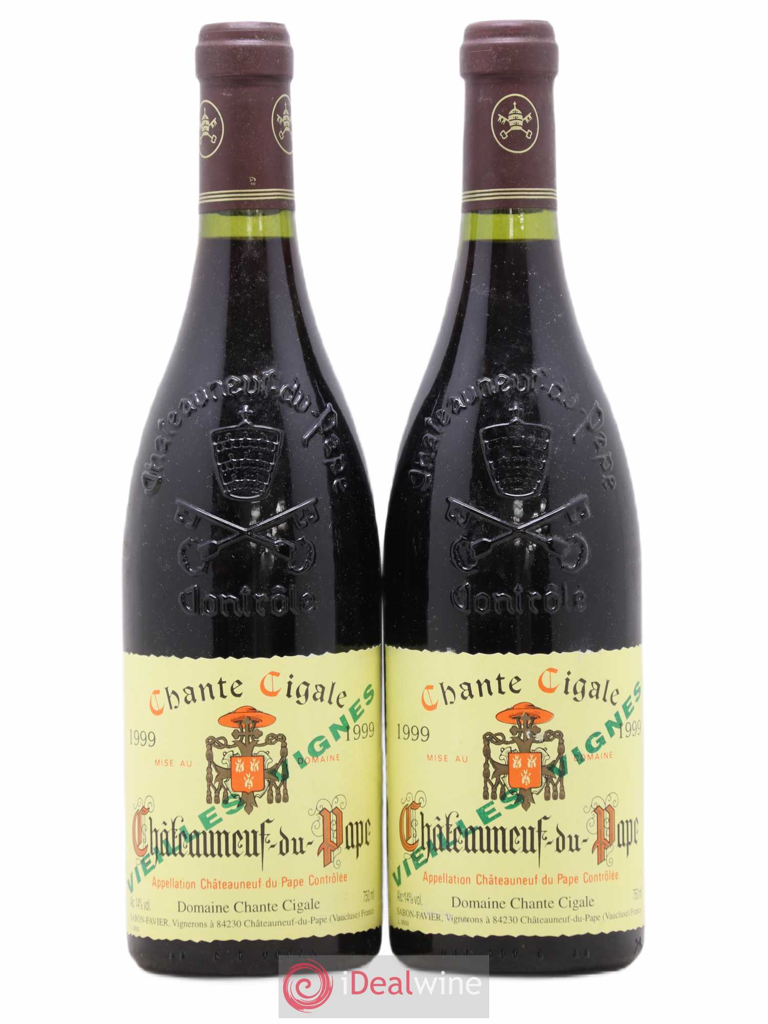 Châteauneuf-du-Pape Vieilles Vignes Chante Cigale 1999 - Posten von 2 Flaschen - 0