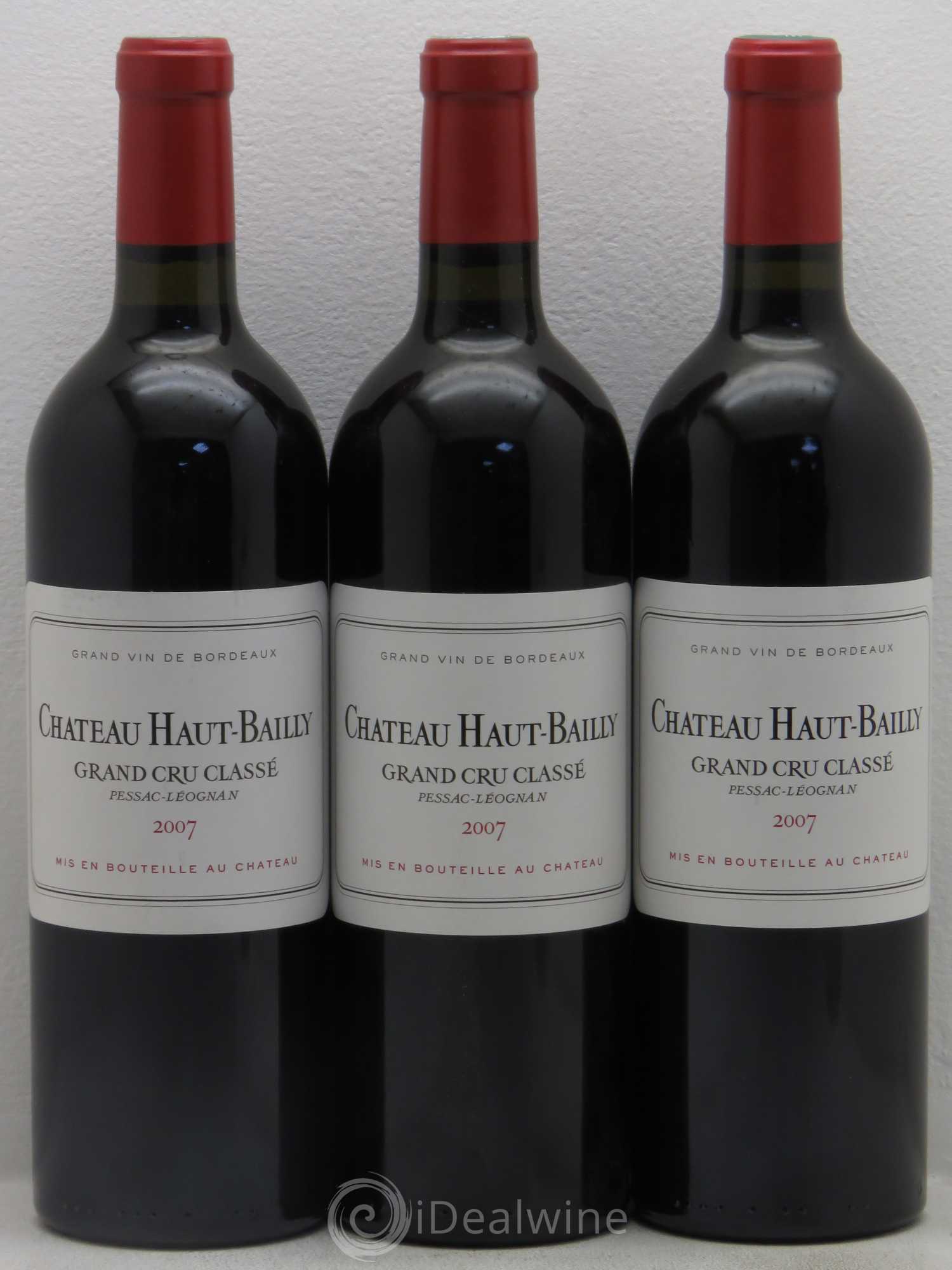 Château Haut-Bailly Cru Classé de Graves 2007 - Lot de 3 bouteilles - 0