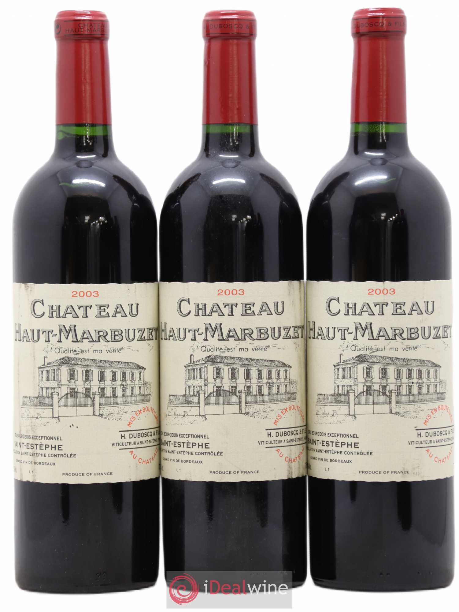 Château Haut Marbuzet 2003 - Lot de 6 bouteilles - 1