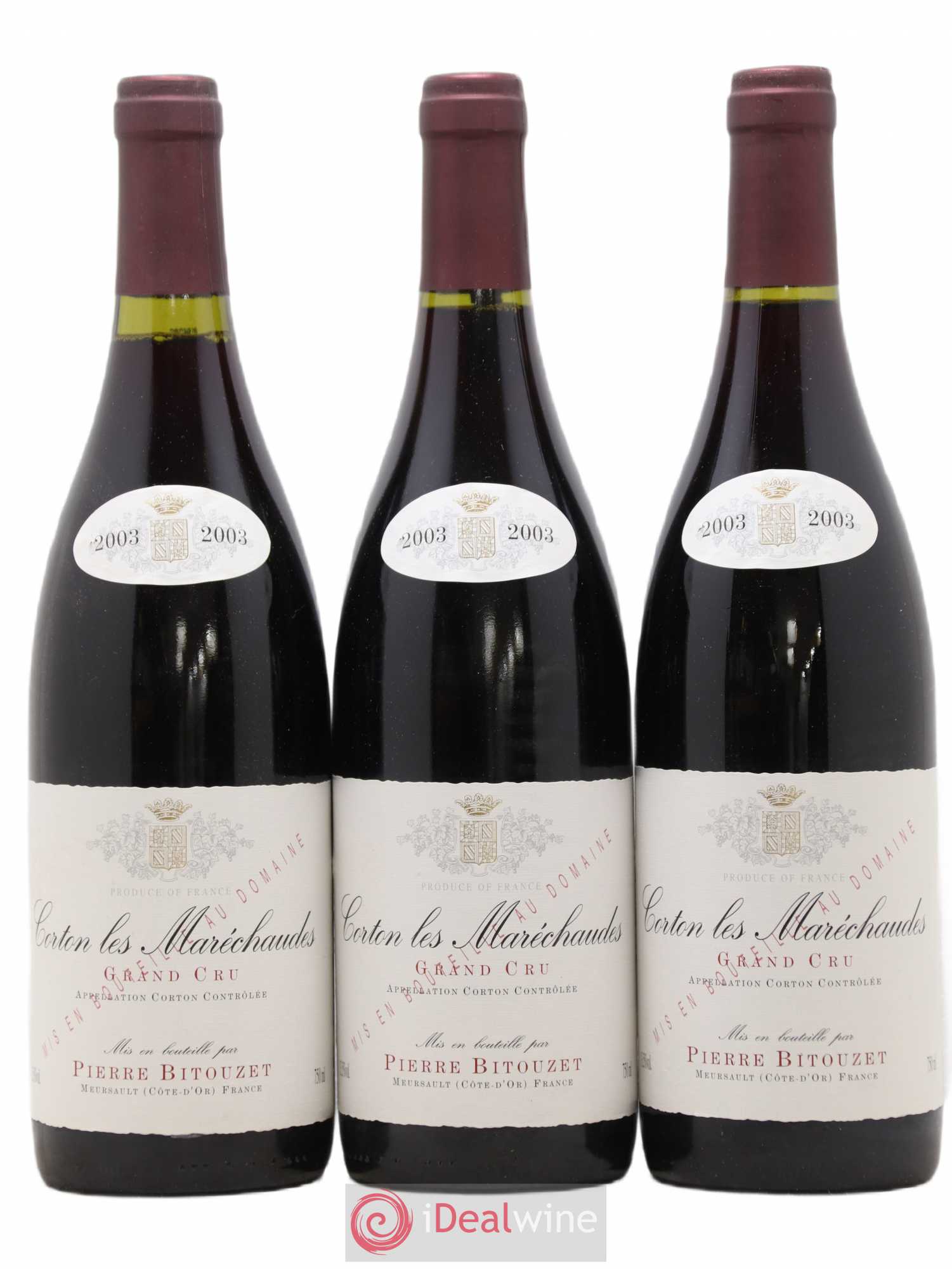 Corton Grand Cru Les Maréchaudes Pierre Bitouzet 2003 - Posten von 3 Flaschen - 0