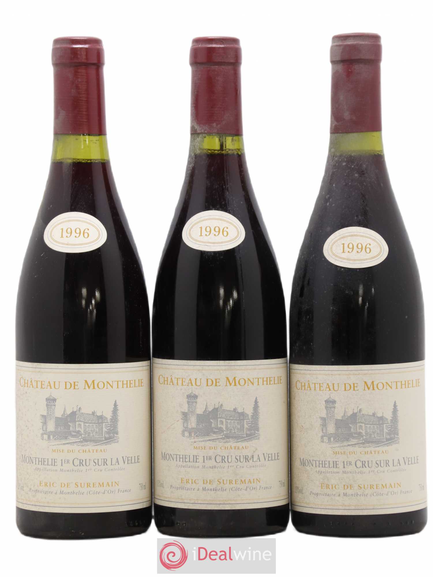 Monthélie 1er Cru Sur La Velle Château de Monthélie 1996 - Lotto di 3 bottiglie - 0
