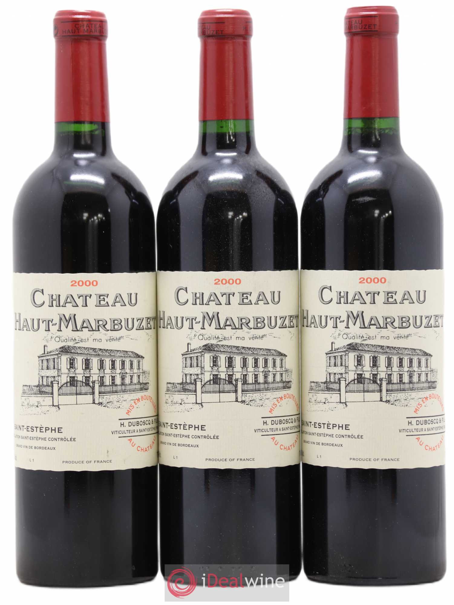Château Haut Marbuzet 2000 - Lot de 3 bouteilles - 0