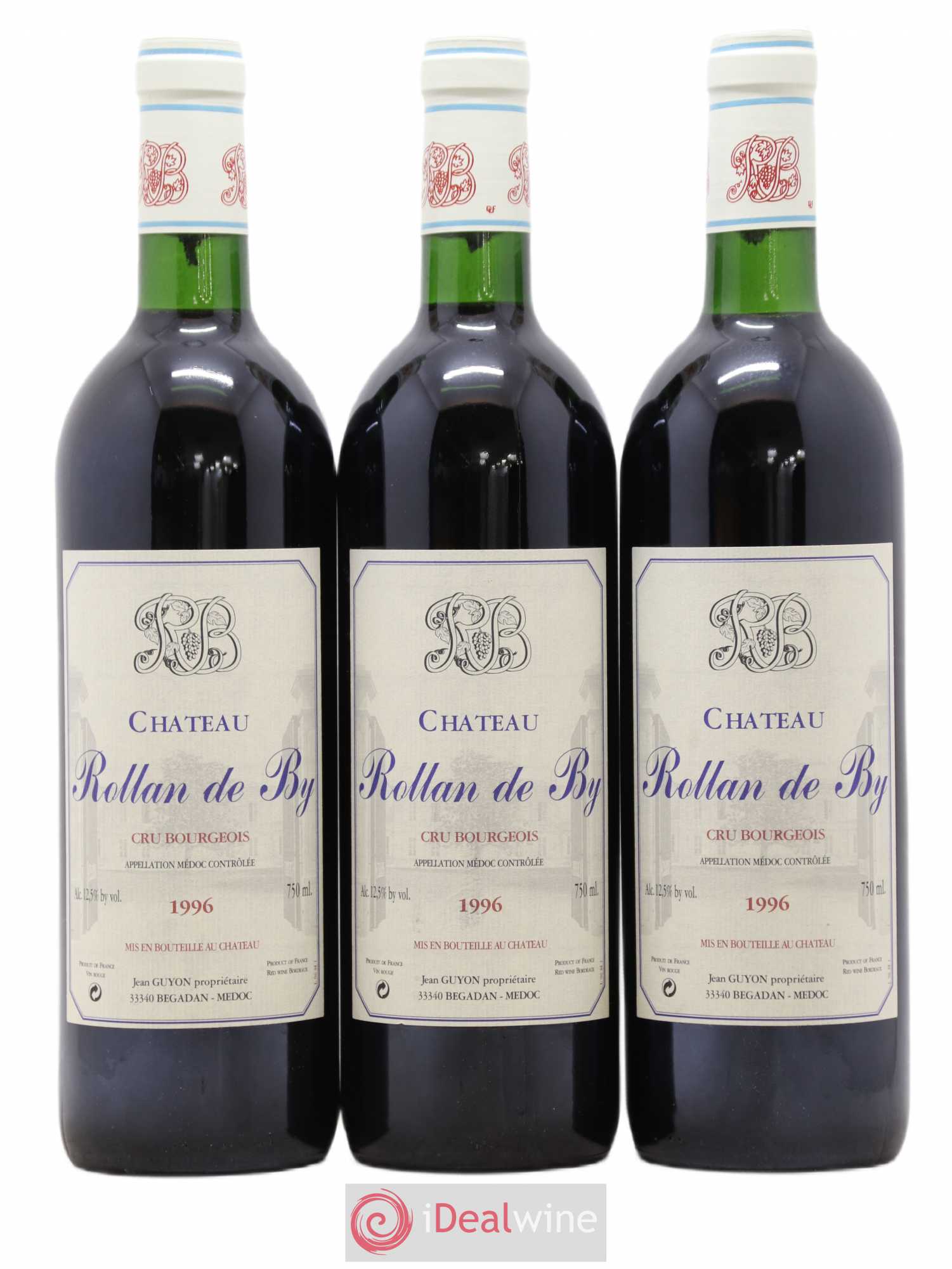 Château Rollan de By Cru Bourgeois 1996 - Lot de 3 bouteilles - 0