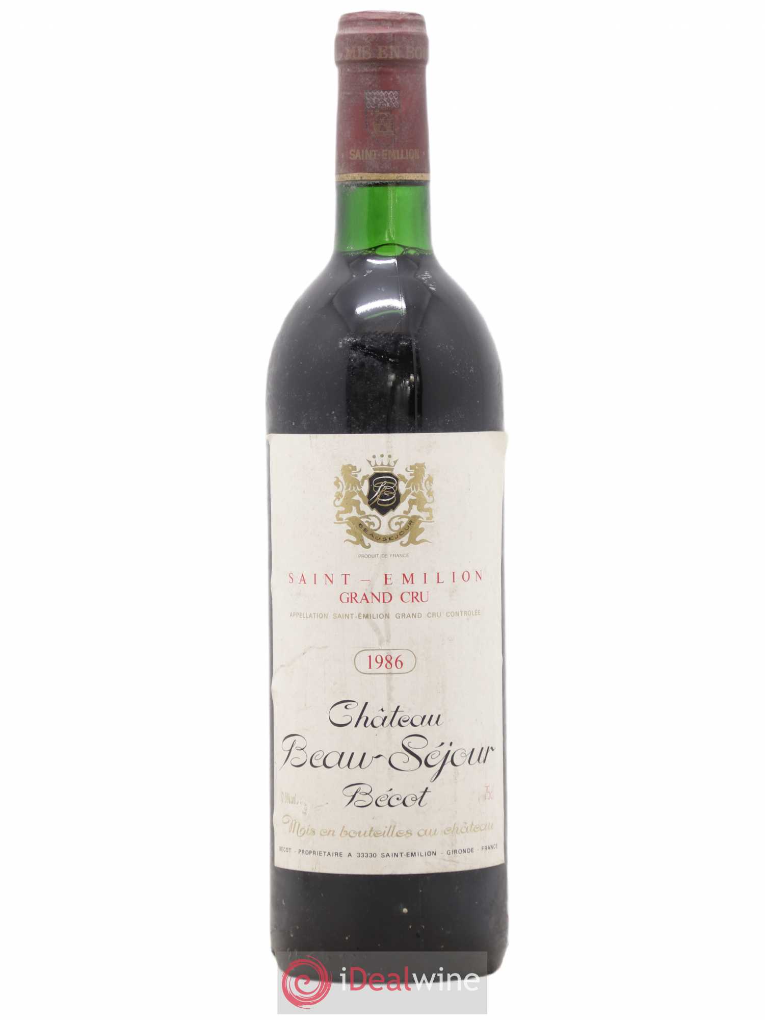 Château Beau-Séjour Bécot 1er Grand Cru Classé B 1986 - Lot de 1 bouteille - 0