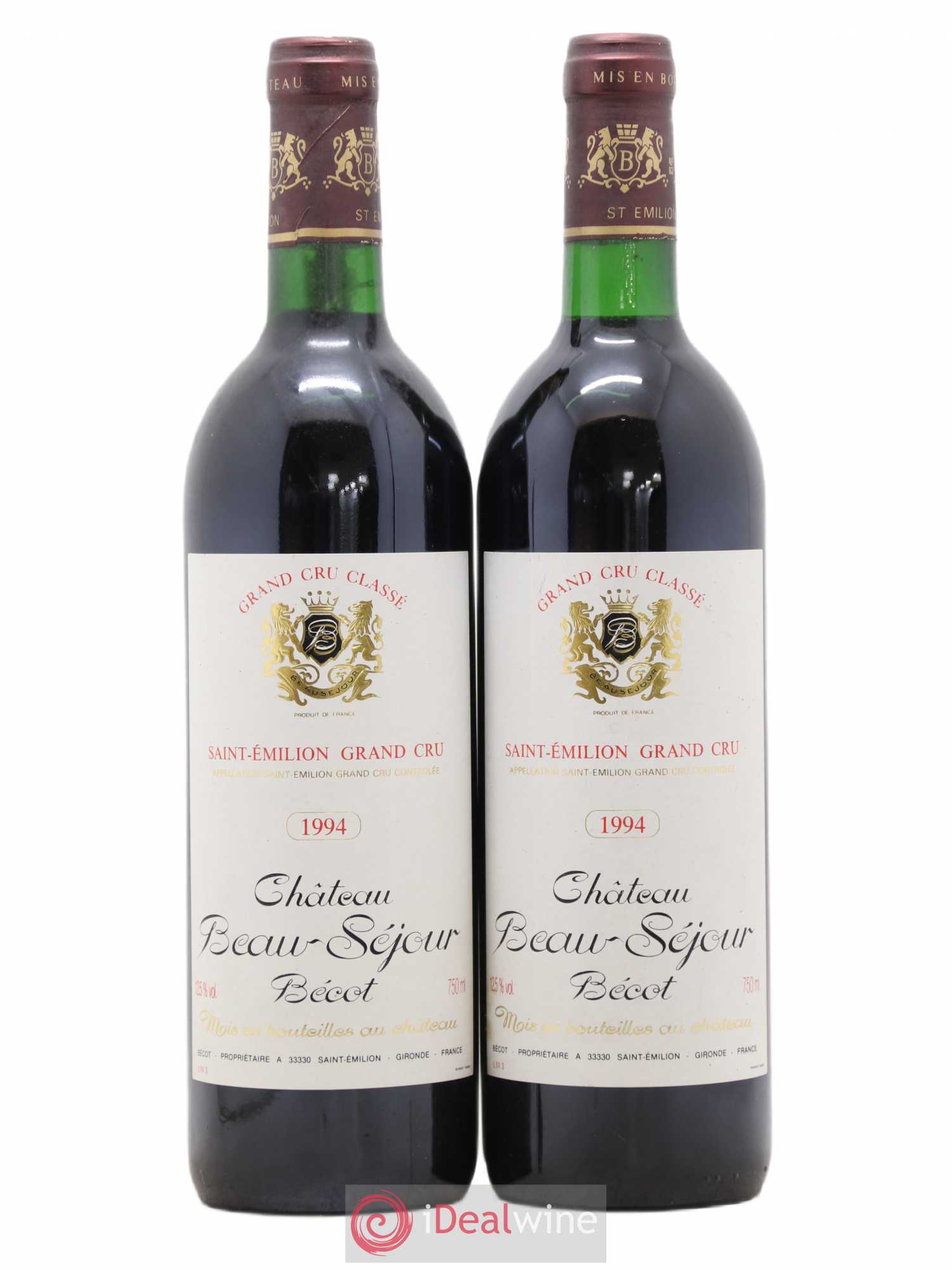 Château Beau-Séjour Bécot 1er Grand Cru Classé B 1994 - Lot de 2 bouteilles - 0