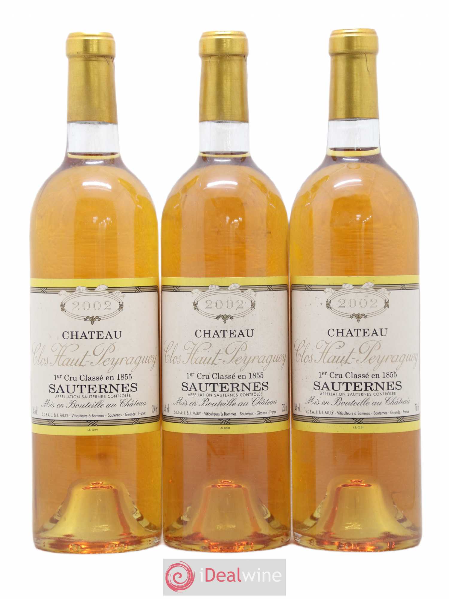 Clos Haut-Peyraguey 1er Grand Cru Classé 2002 - Lotto di 3 bottiglie - 0