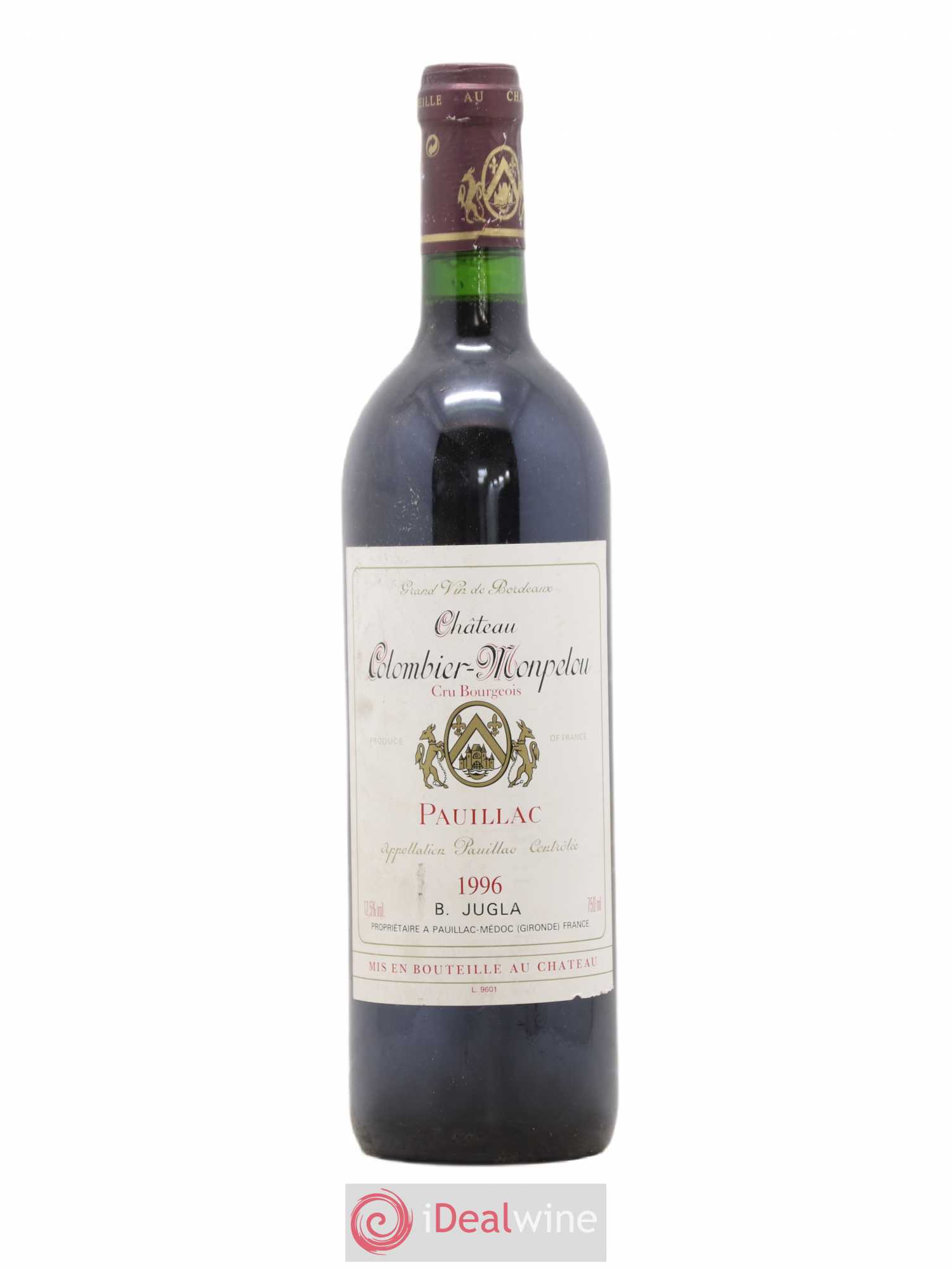 Château Colombier Monpelou Cru Bourgeois 1996 - Lot de 1 bouteille - 0