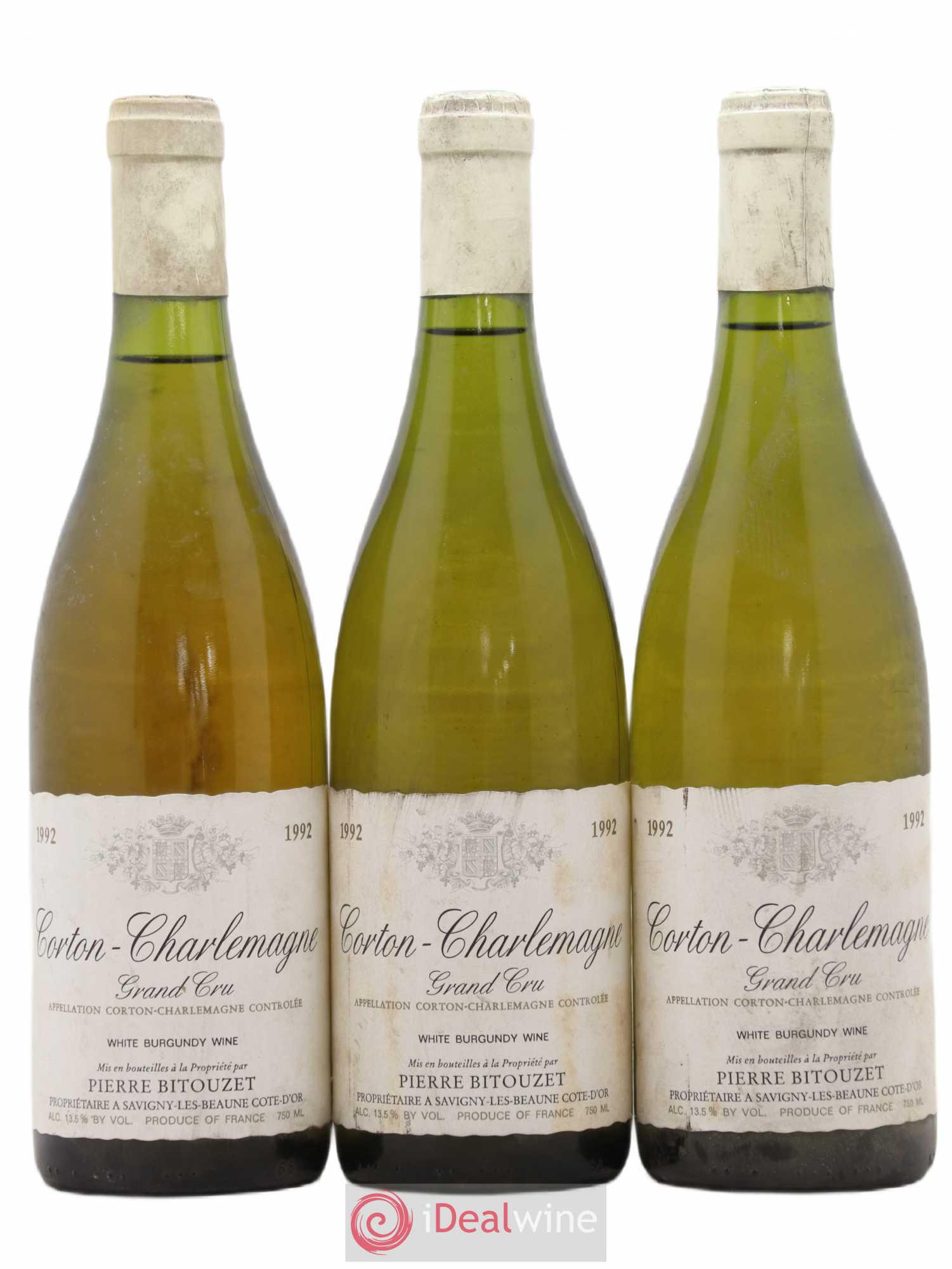 Corton-Charlemagne Grand Cru Pierre Bitouzet 1992 - Lot de 3 bouteilles - 0