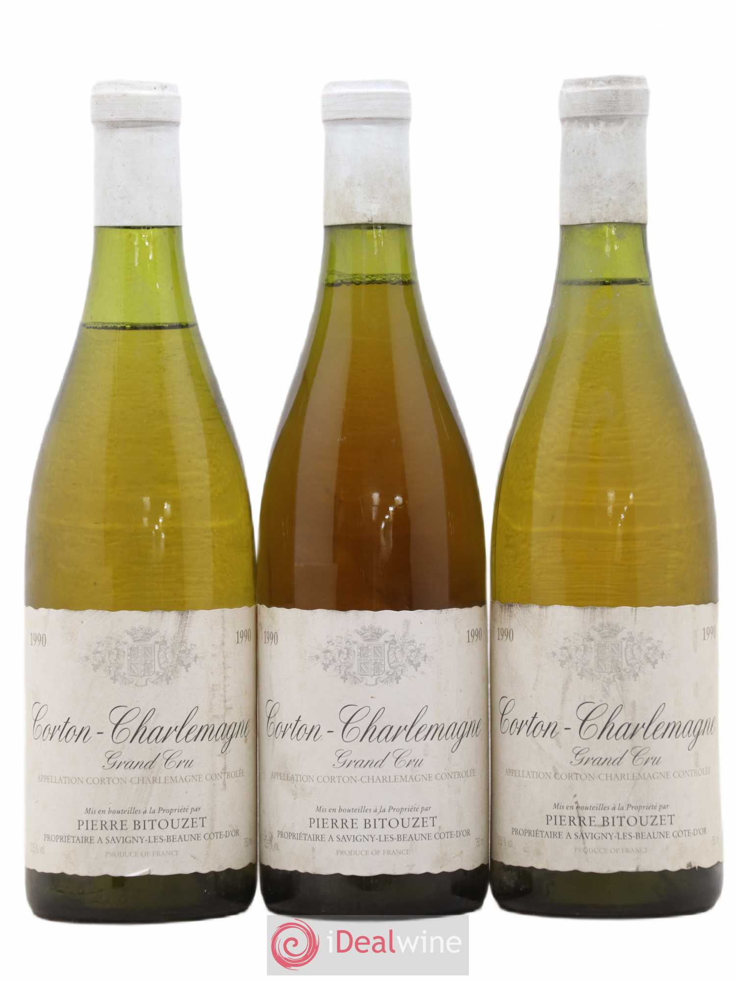 Corton-Charlemagne Grand Cru Pierre Bitouzet 1990 - Lot de 3 bouteilles - 0