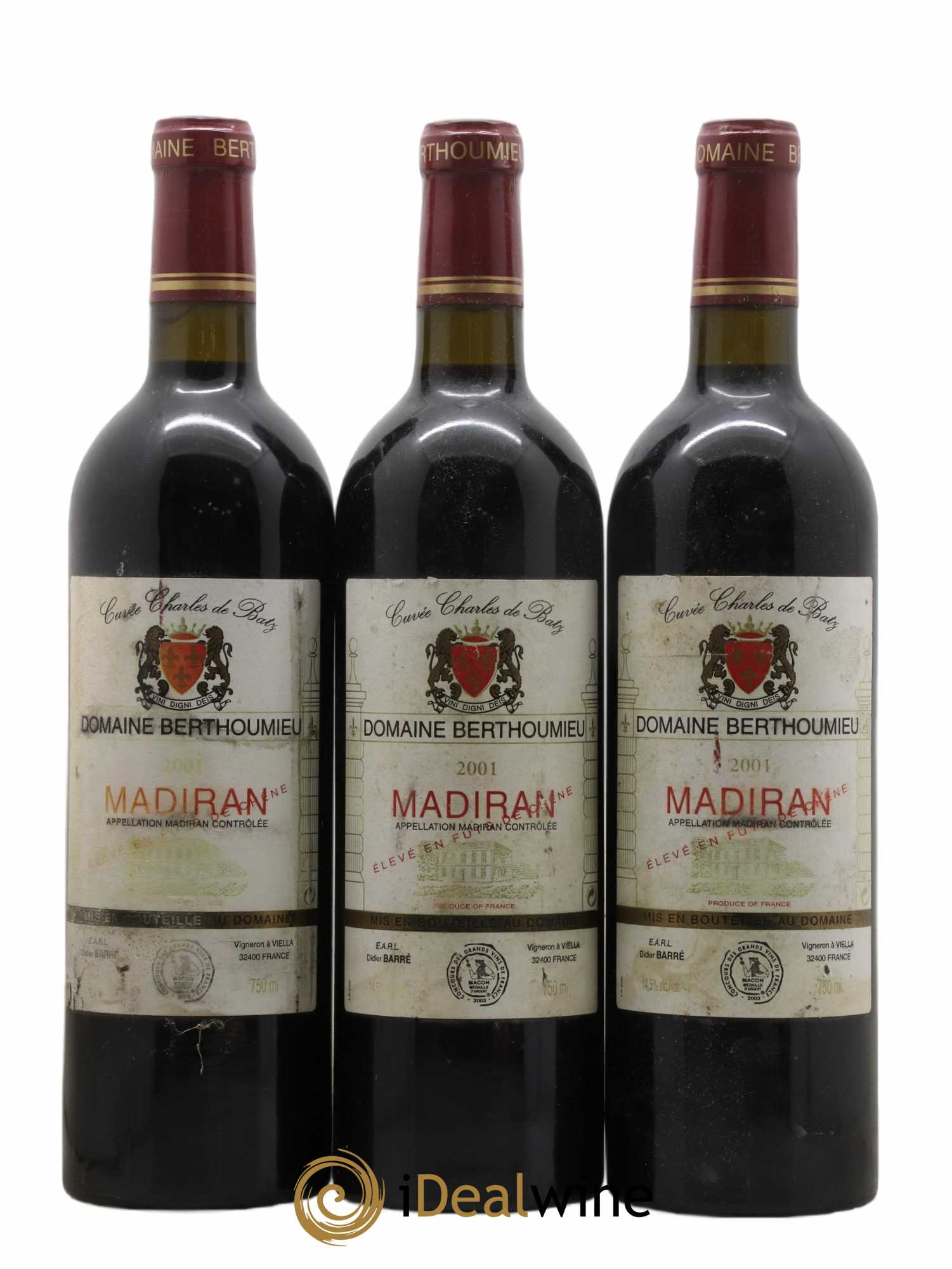 Madiran Cuvée Charles de Batz Domaine Berthoumieu 2001 - Posten von 3 Flaschen - 0