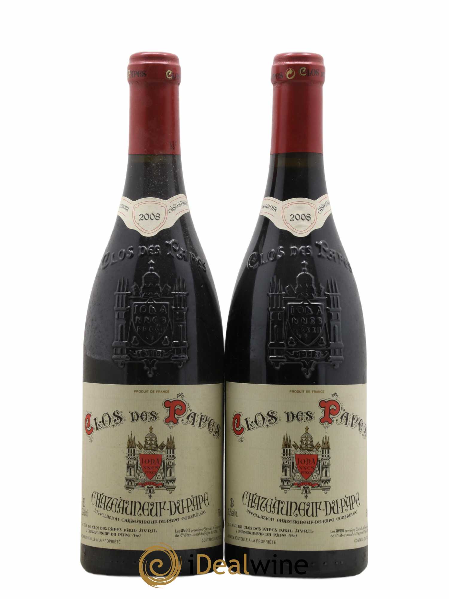 Châteauneuf-du-Pape Clos des Papes - Paul Avril 2008 - Lot de 2 bouteilles - 0