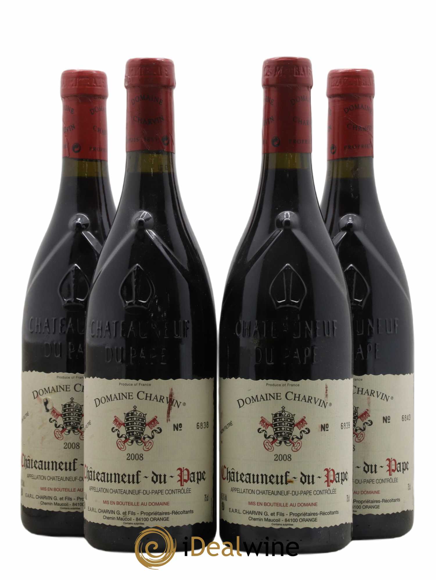 Châteauneuf-du-Pape Charvin (Domaine) 2008 - Lot de 4 bouteilles - 0