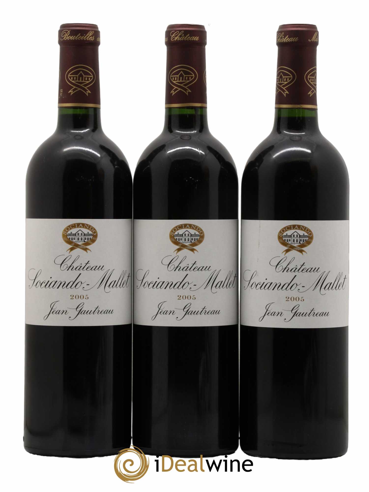 Château Sociando Mallet 2005 - Lot de 3 bouteilles - 0
