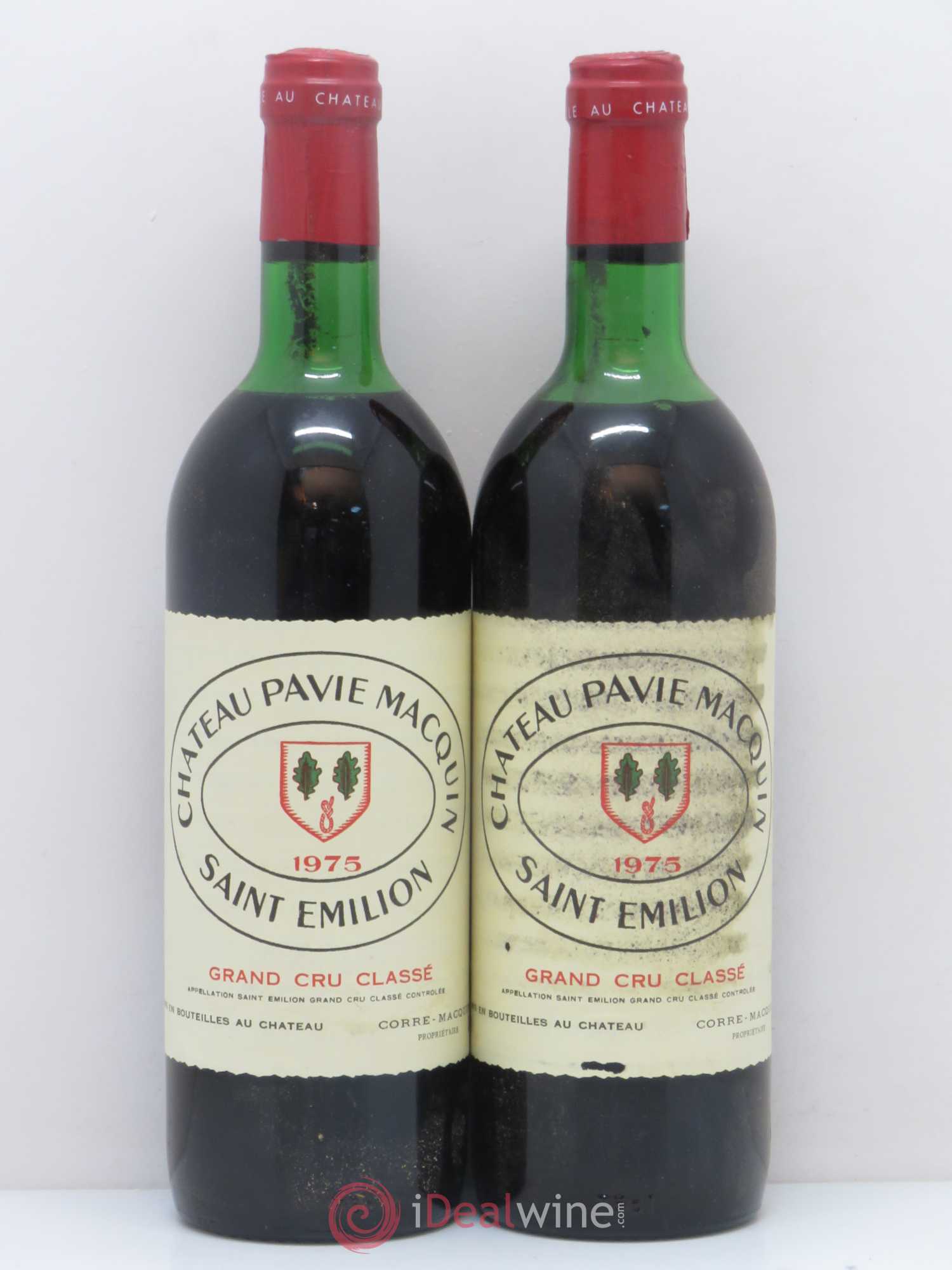 Château Pavie Macquin 1er Grand Cru Classé B 1975 - Lot de 2 bouteilles - 0