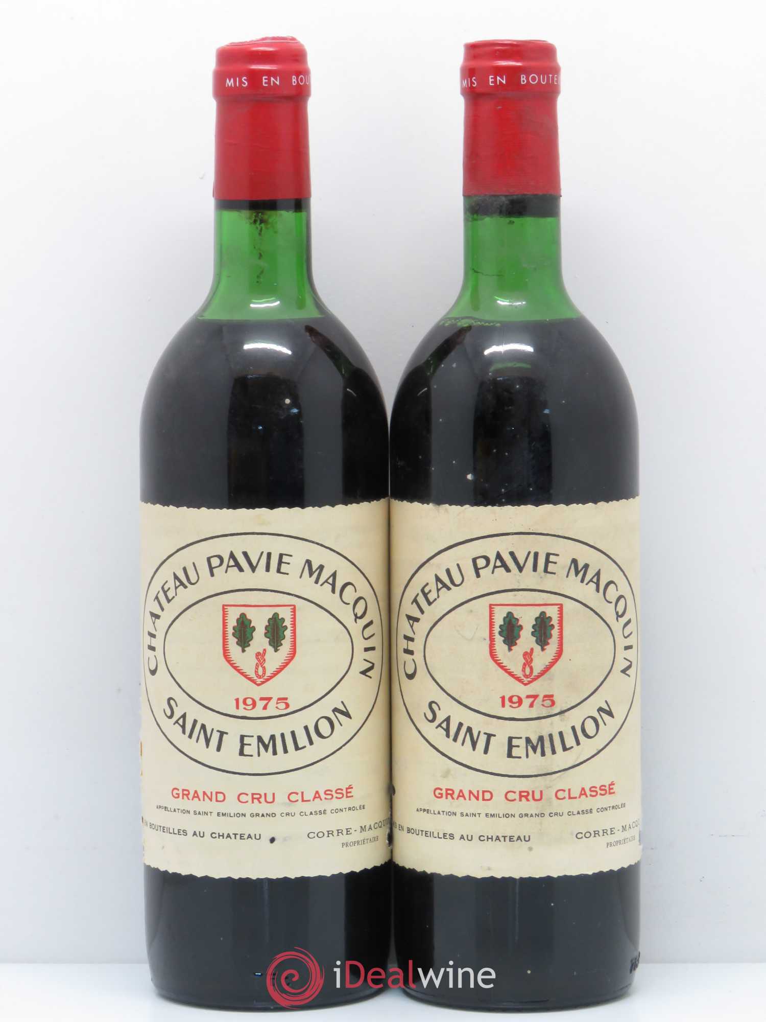 Château Pavie Macquin 1er Grand Cru Classé B 1975 - Lot de 2 bouteilles - 0