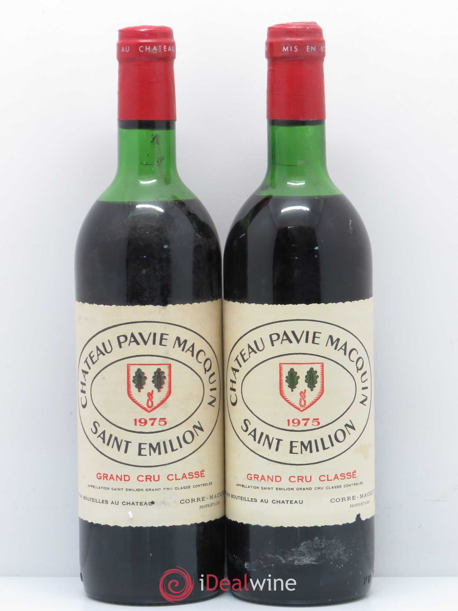 Château Pavie Macquin 1er Grand Cru Classé B 1975 - Lot de 2 bouteilles - 0