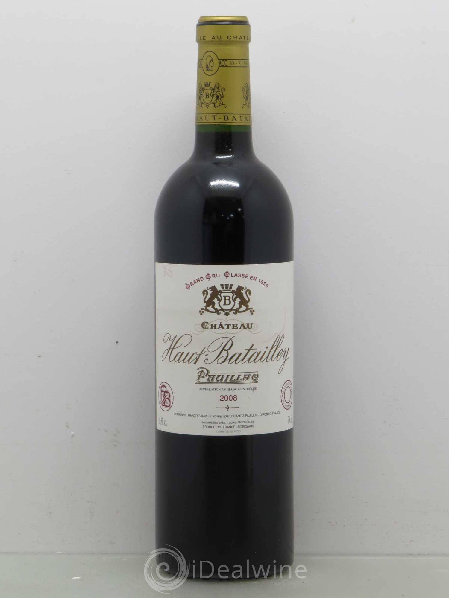 Château Haut Batailley 5ème Grand Cru Classé 2008 - Lot de 1 bouteille - 0