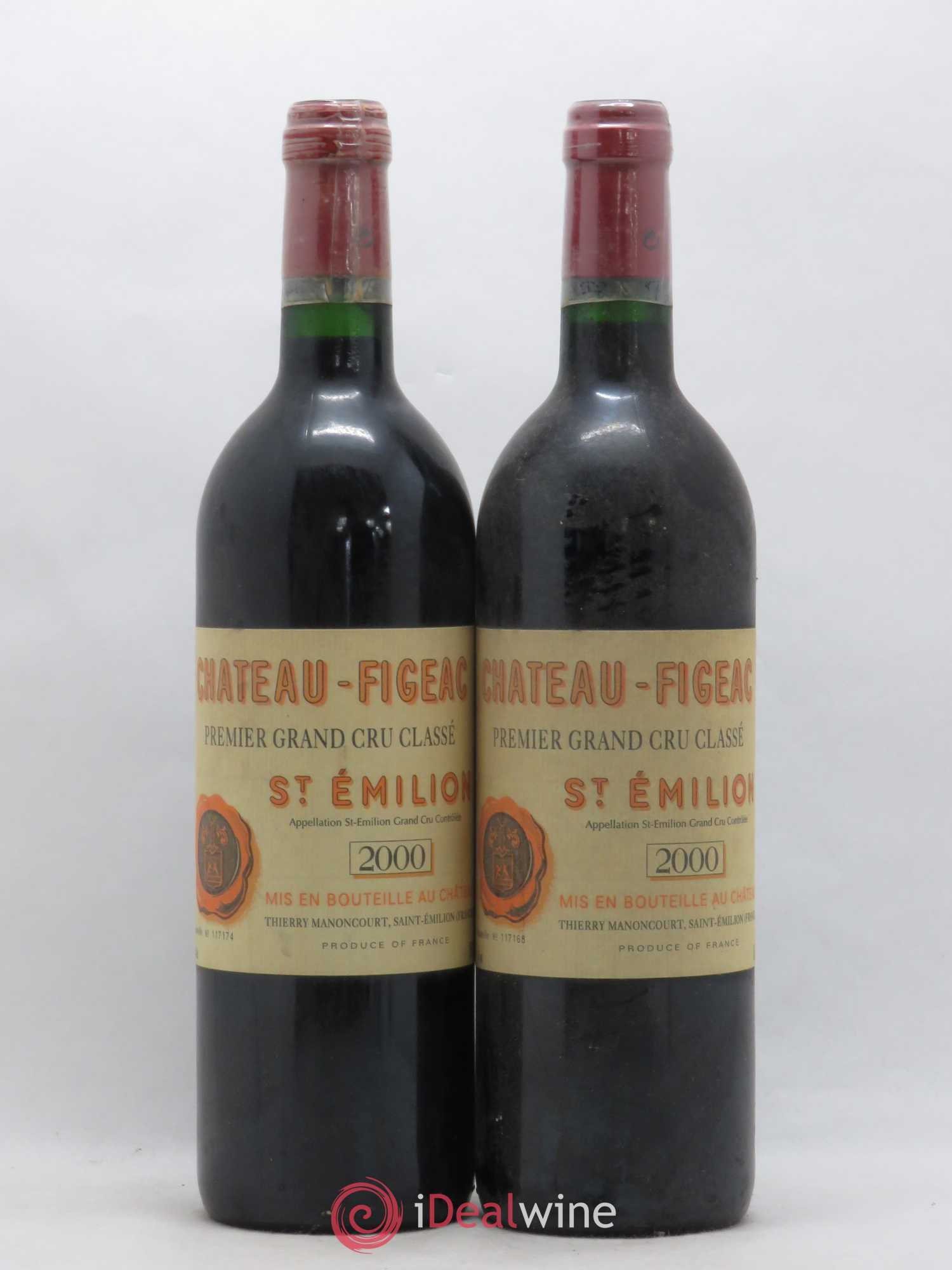 Château Figeac 1er Grand Cru Classé A 2000 - Lot de 2 bouteilles - 0