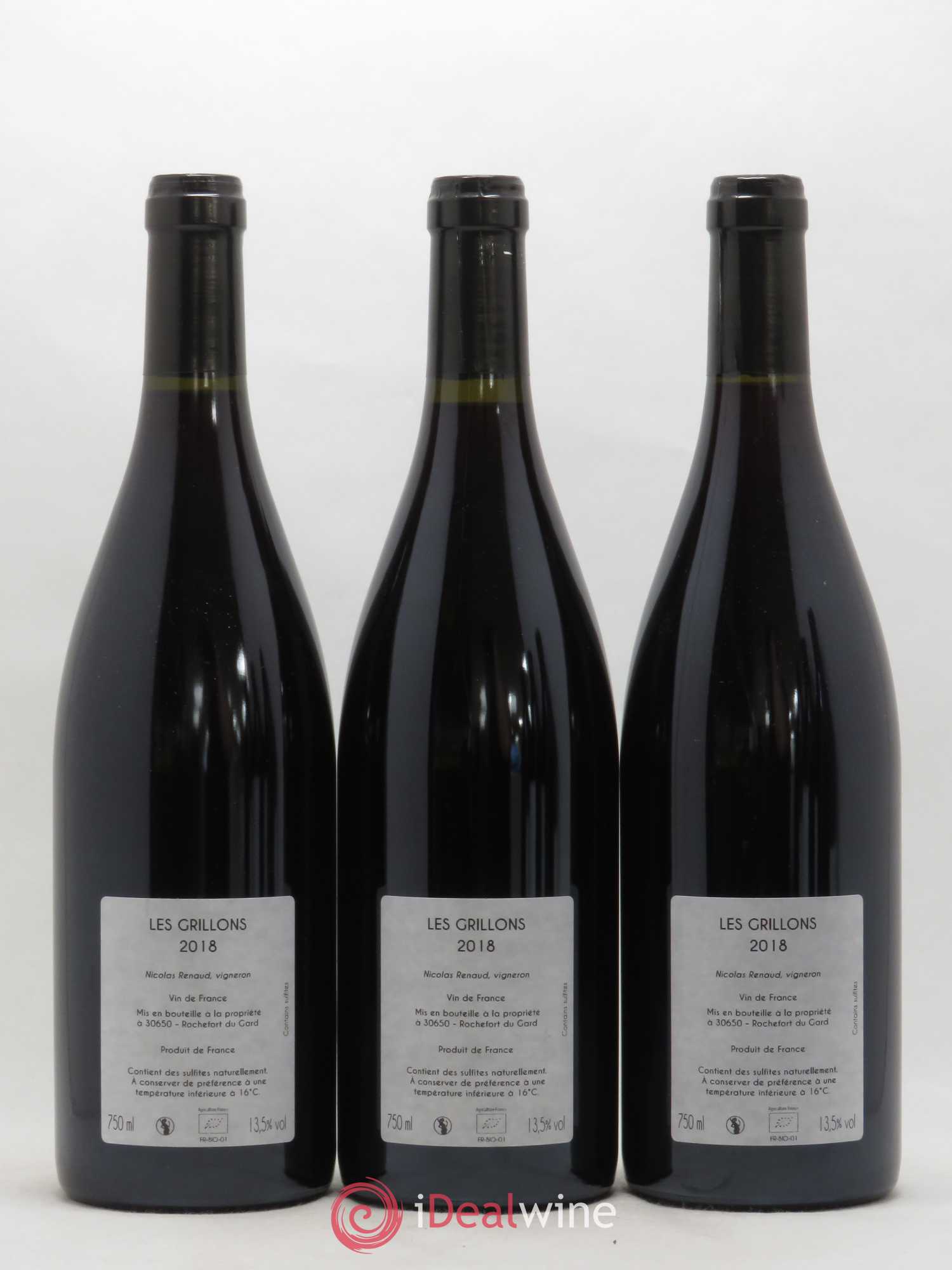 Vin de France Les Grillons Clos des Grillons  (sans prix de réserve) 2018 - Lot de 6 bouteilles - 2