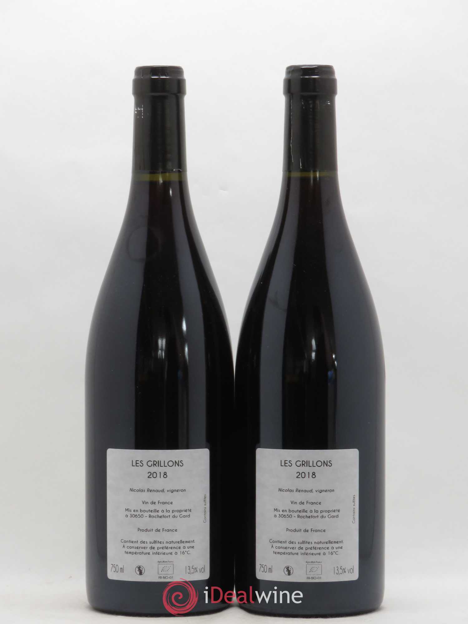 Vin de France Les Grillons Clos des Grillons  (sans prix de réserve) 2018 - Lot de 2 bouteilles - 1