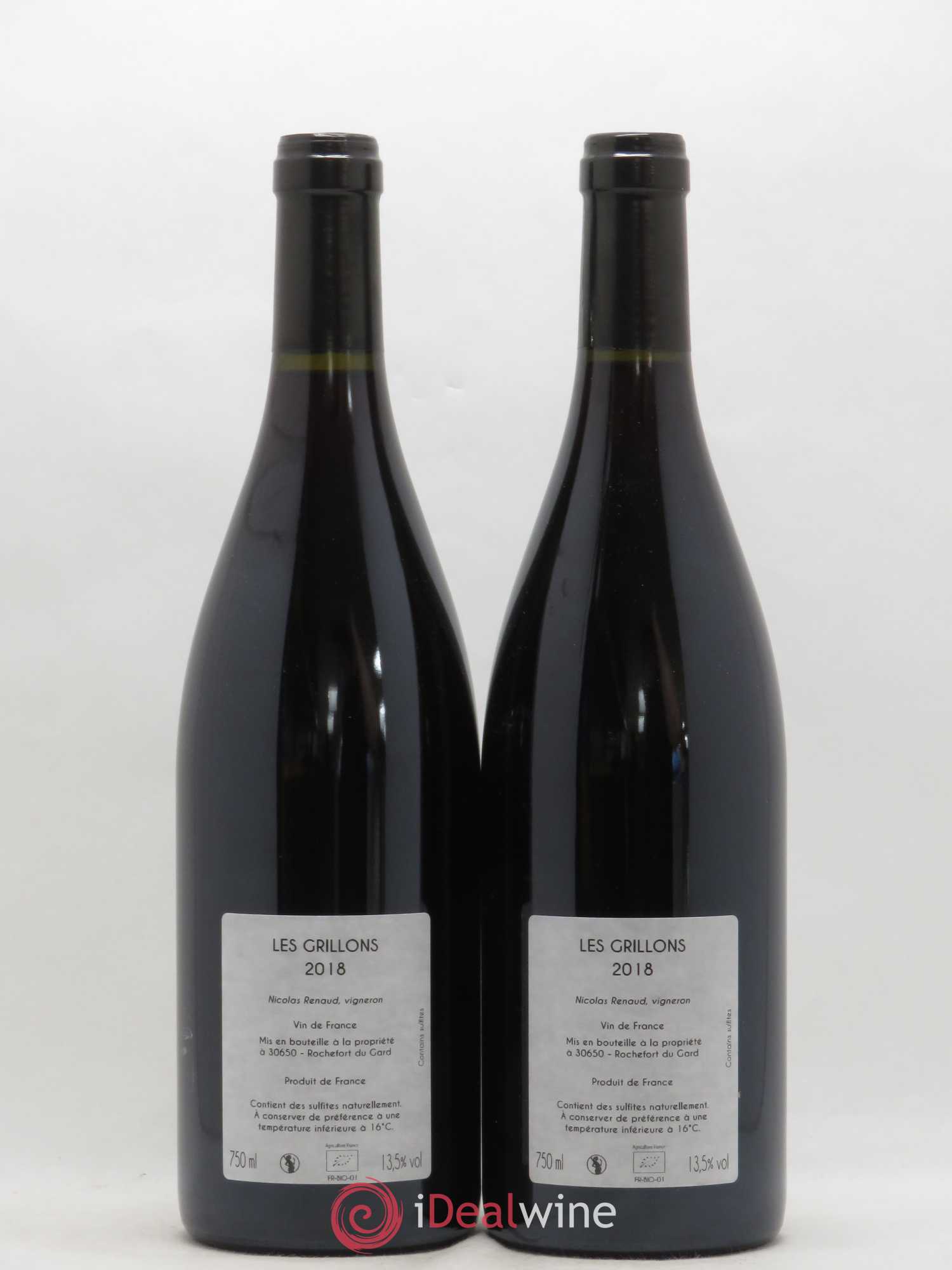 Vin de France Les Grillons Clos des Grillons  (sans prix de réserve) 2018 - Lot de 2 bouteilles - 1