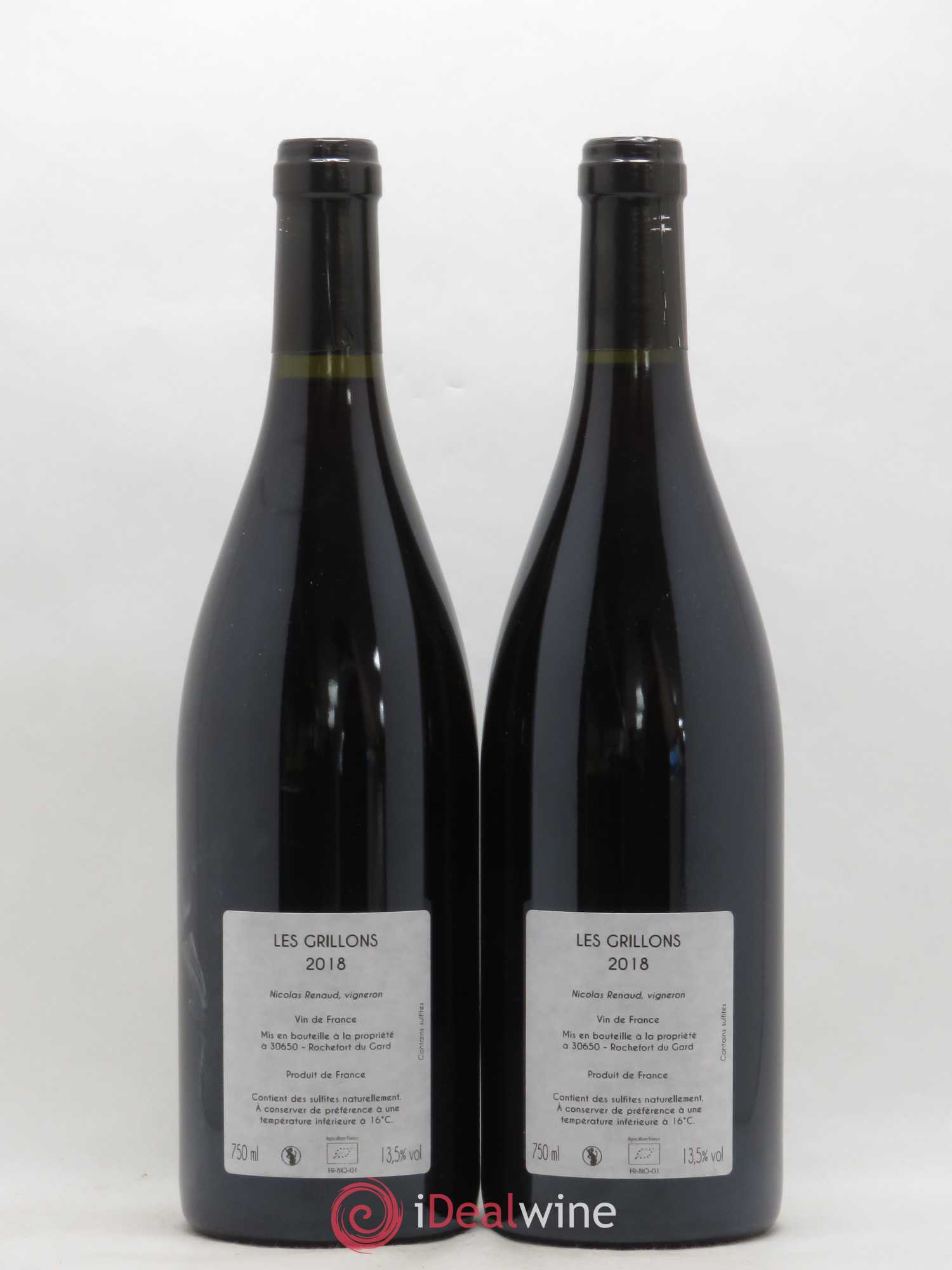 Vin de France Les Grillons Clos des Grillons  (sans prix de réserve) 2018 - Lot de 2 bouteilles - 1