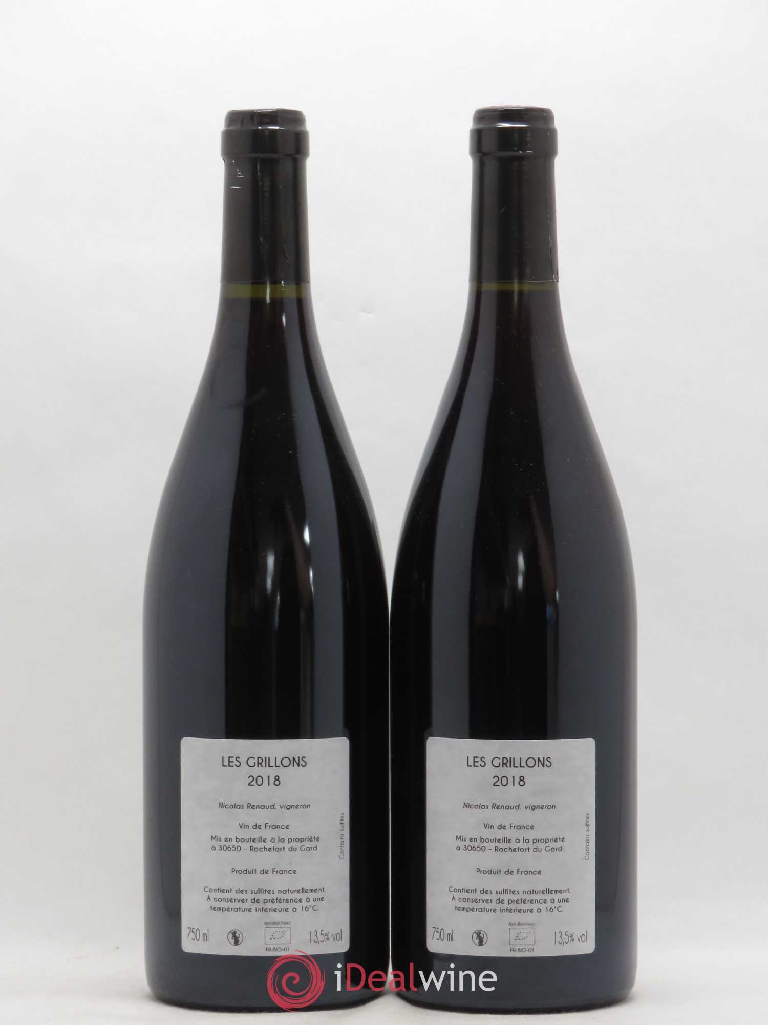 Vin de France Les Grillons Clos des Grillons  (sans prix de réserve) 2018 - Lot de 2 bouteilles - 1