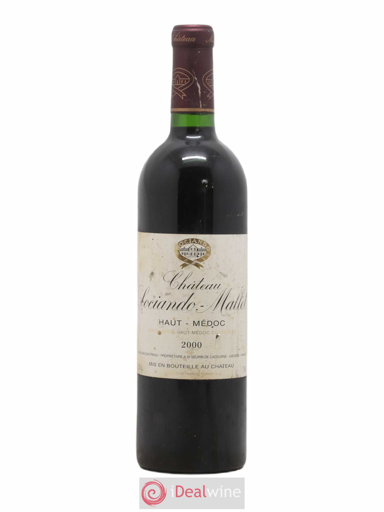 Château Sociando Mallet 2000 - Lot de 1 bouteille - 0